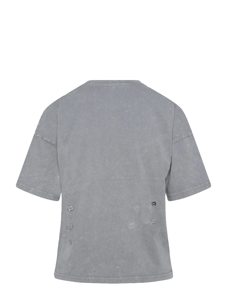 Laagam - NAEVA GREY T SHIRT - crop tops - grey - 1