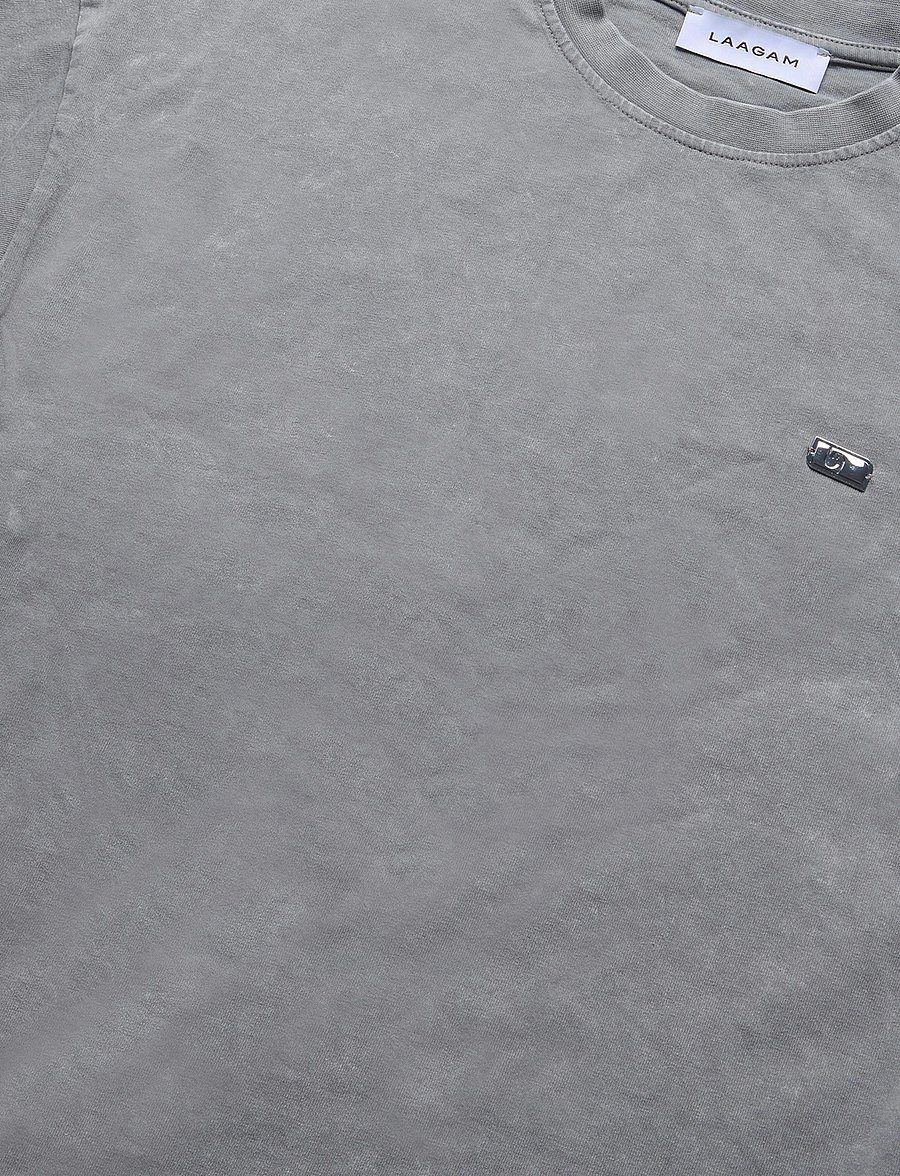 Laagam - NAEVA GREY T SHIRT - crop tops - grey - 2