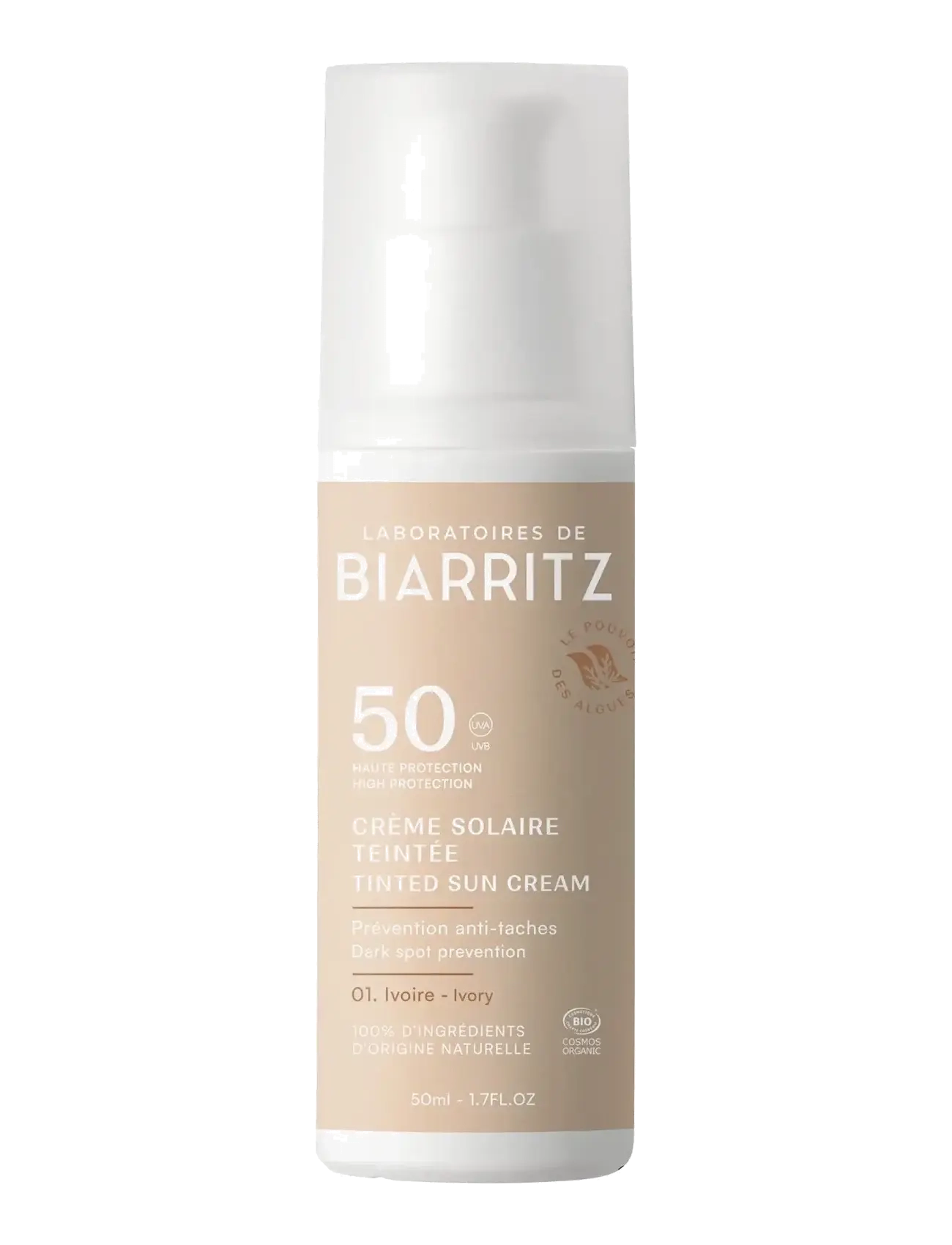 Laboratoires de Biarritz Suncare Tinted Face Sunscreen SPF50 Ivory - IVORY