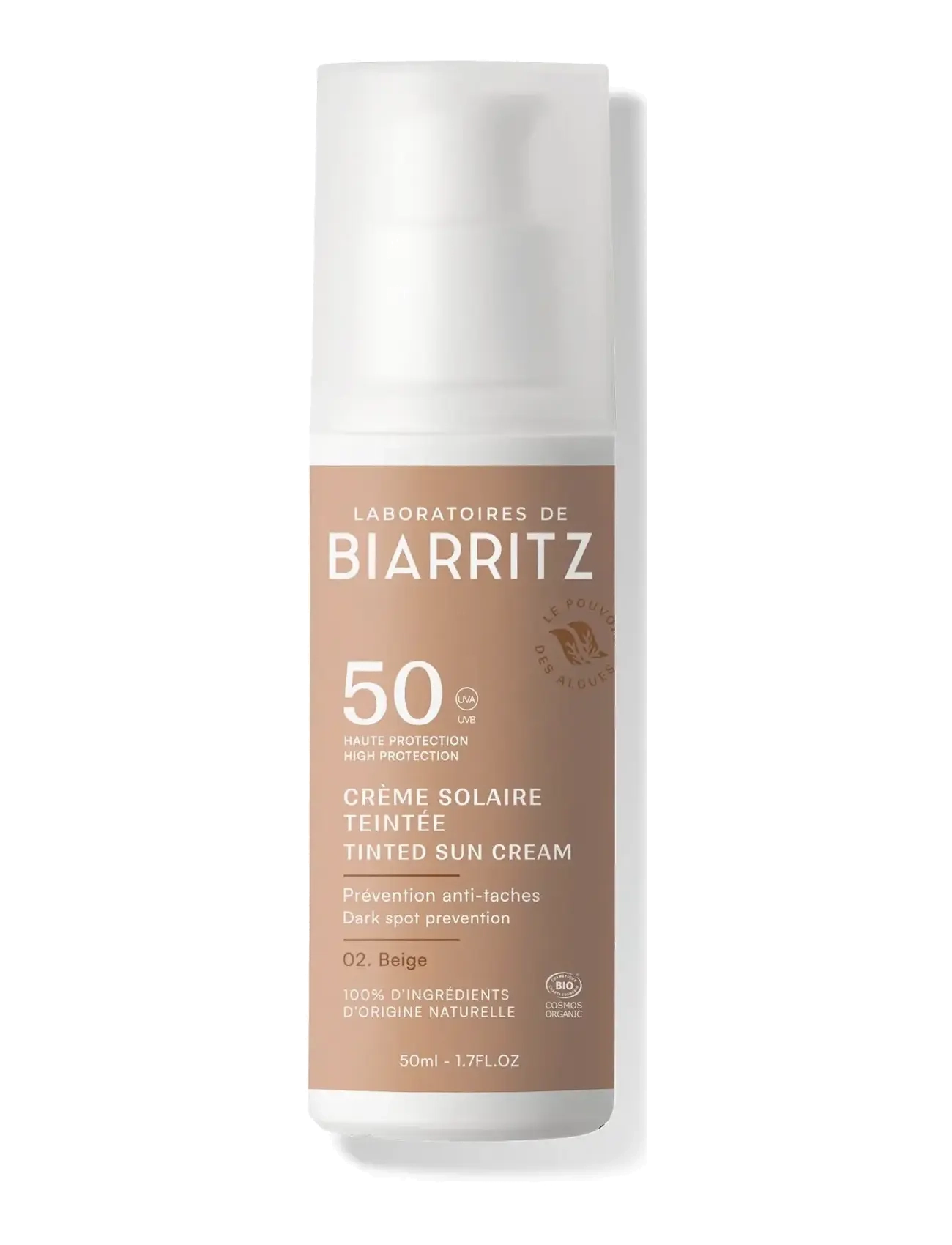 Laboratoires de Biarritz Suncare Tinted Face Sunscreen Spf50 Beige, Ansigt, Beige, Str: 50 ML