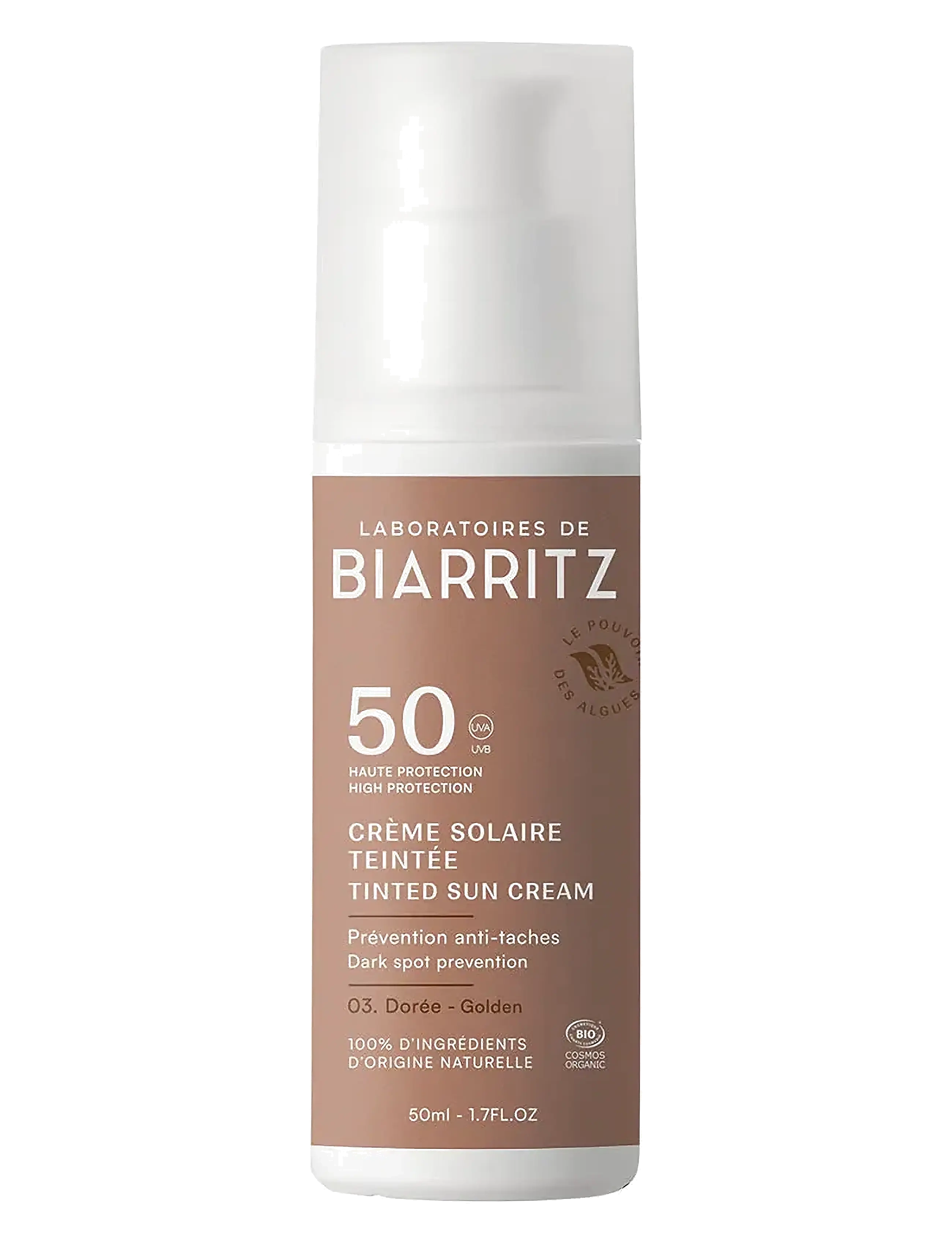 Laboratoires de Biarritz Suncare Tinted Face Sunscreen Spf50 Golden, Ansigt, Str: 50 ML