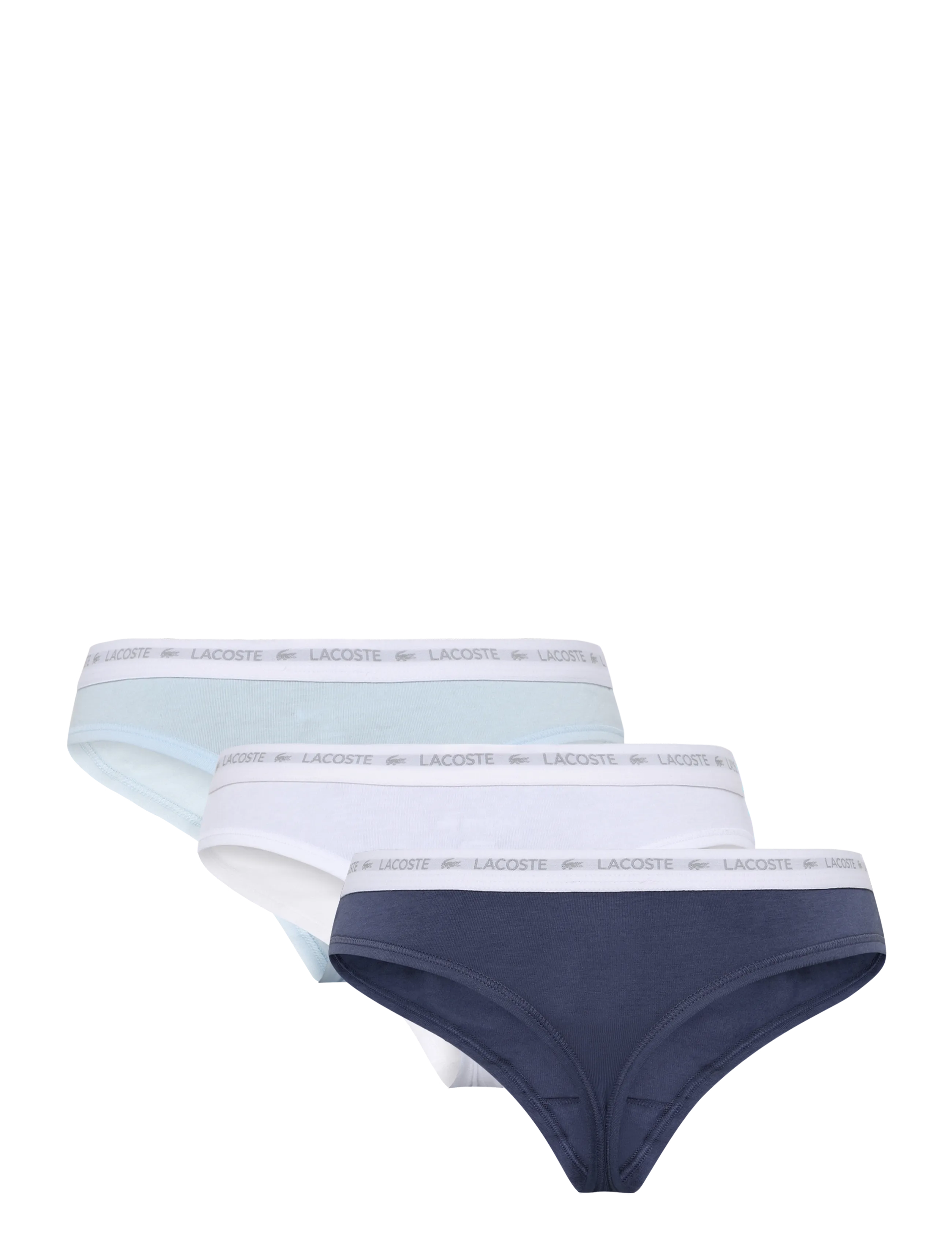 Lacoste - Black Stretch Cotton 3 Pack Thongs. - multi - 1
