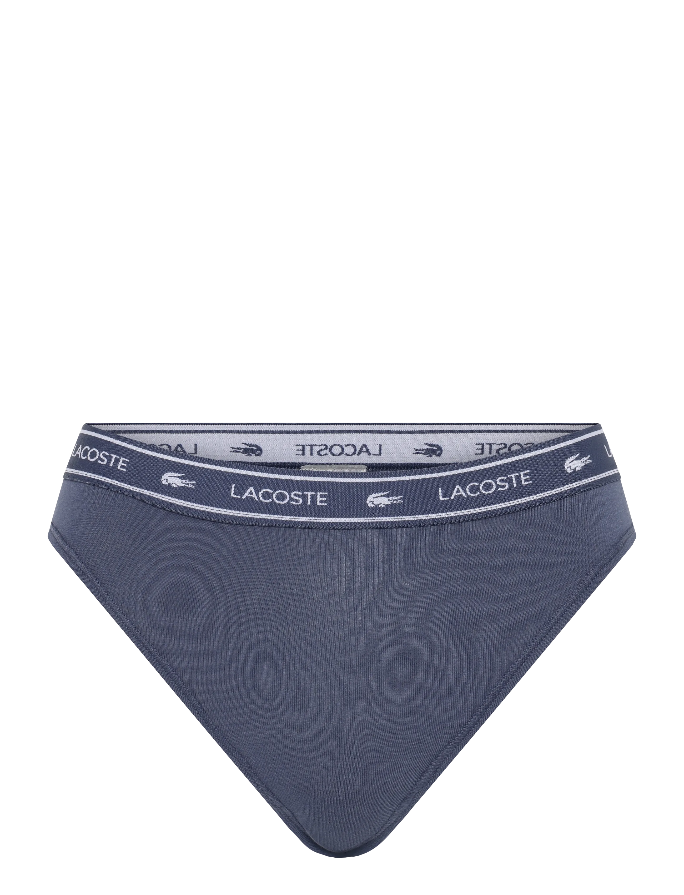 Lacoste Stretch Cotton Thongs With A Logo Waistband, Kvinder, Logo Taljebånd Thongs, Sort, Str: L