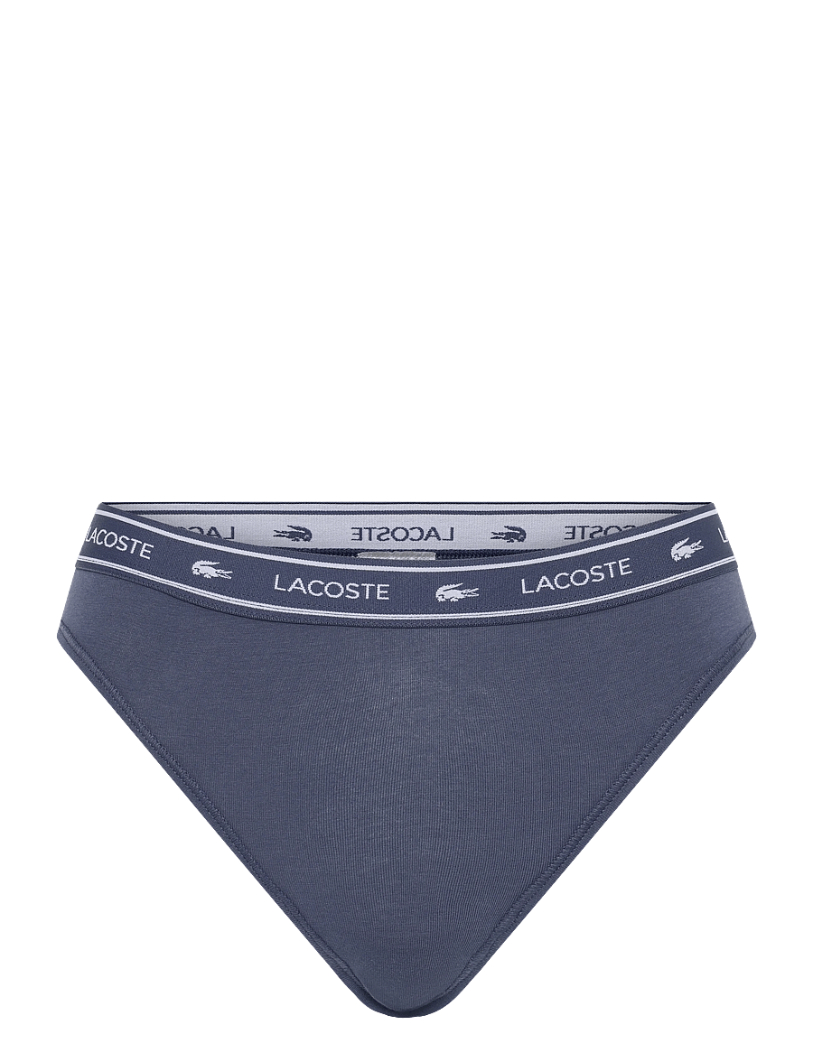 Lacoste - Stretch cotton thongs with a logo waistband - stringtrusser - black - 0