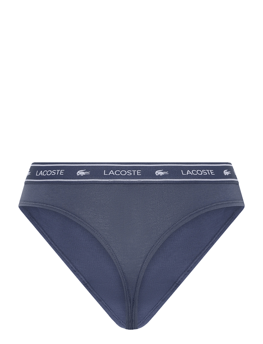 Lacoste - Stretch cotton thongs with a logo waistband - stringtrusser - black - 1