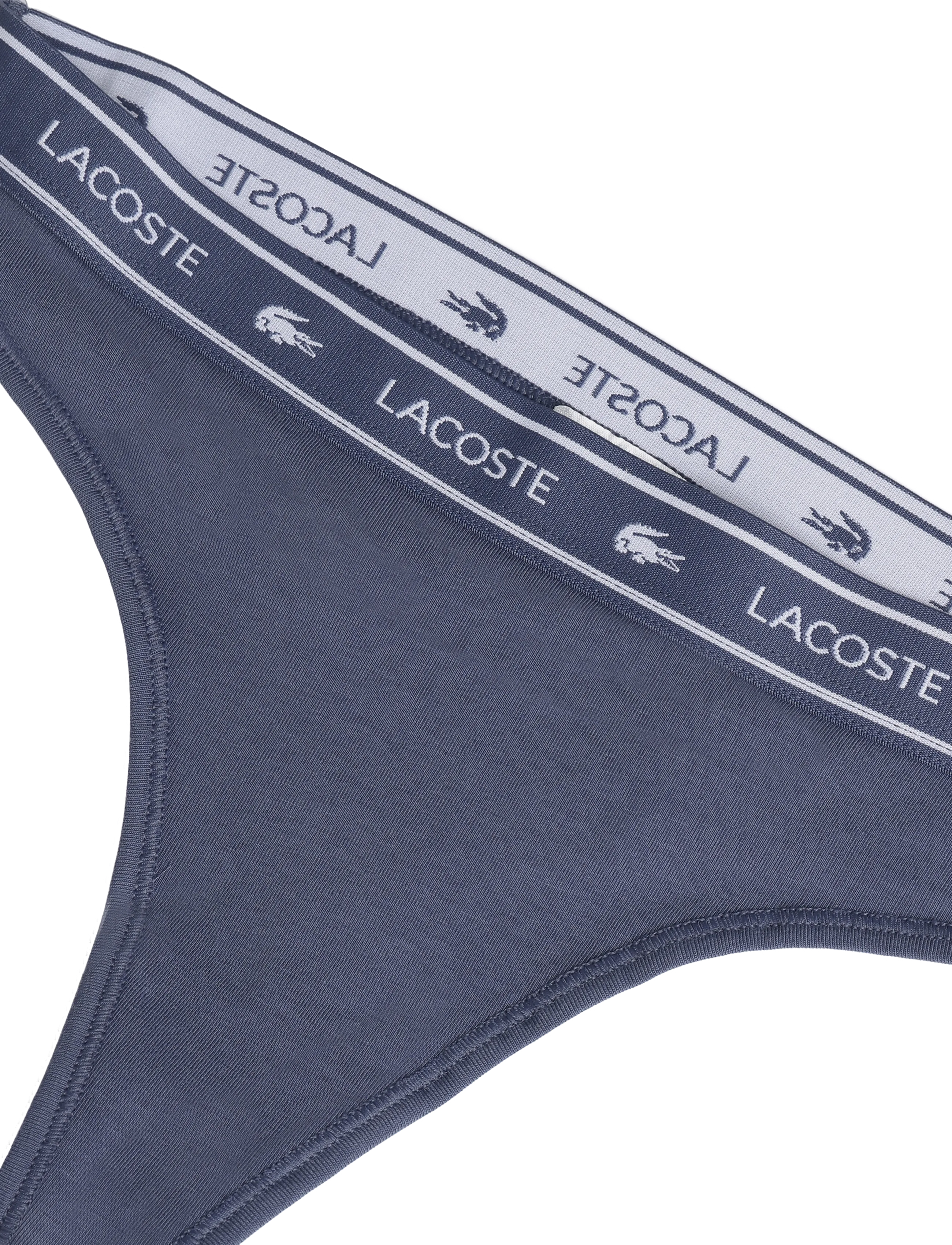 Lacoste - Stretch cotton thongs with a logo waistband - tangas - black - 2