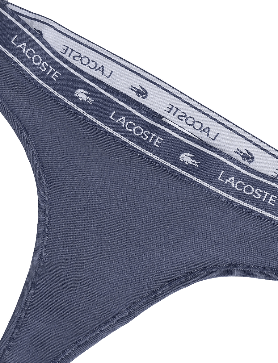 Lacoste - Stretch cotton thongs with a logo waistband - stringtrusser - black - 2