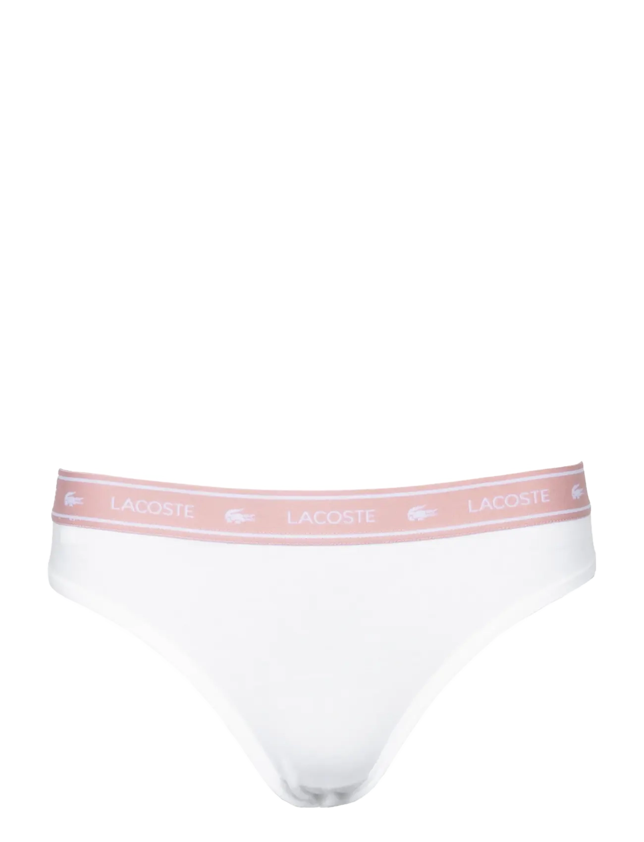 Lacoste Stripe Logo Tanga, L, White, Trusser > G-Streng, Dame