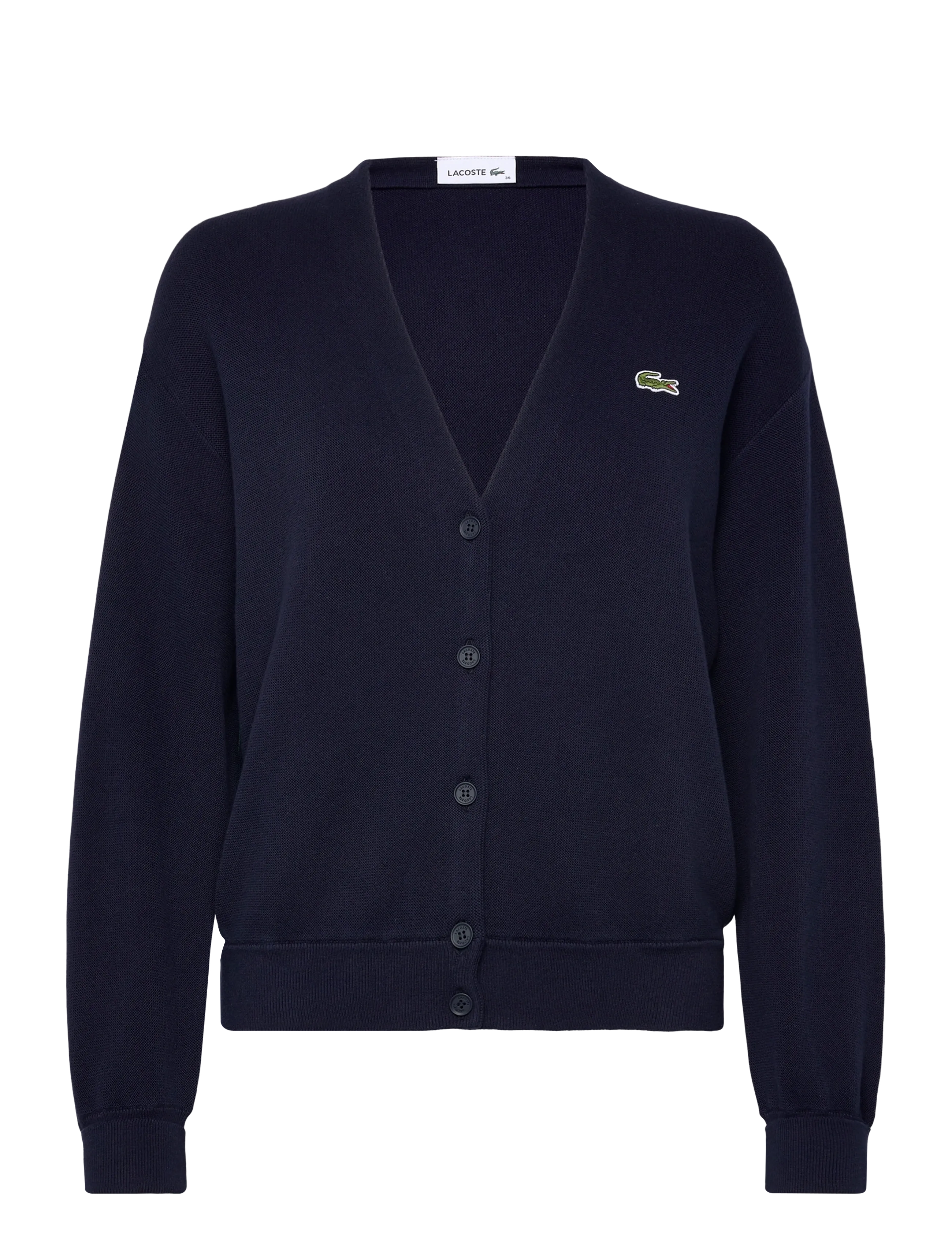 Lacoste Cotton V-neck Cardigan - Strik - NAVY BLUE / navy