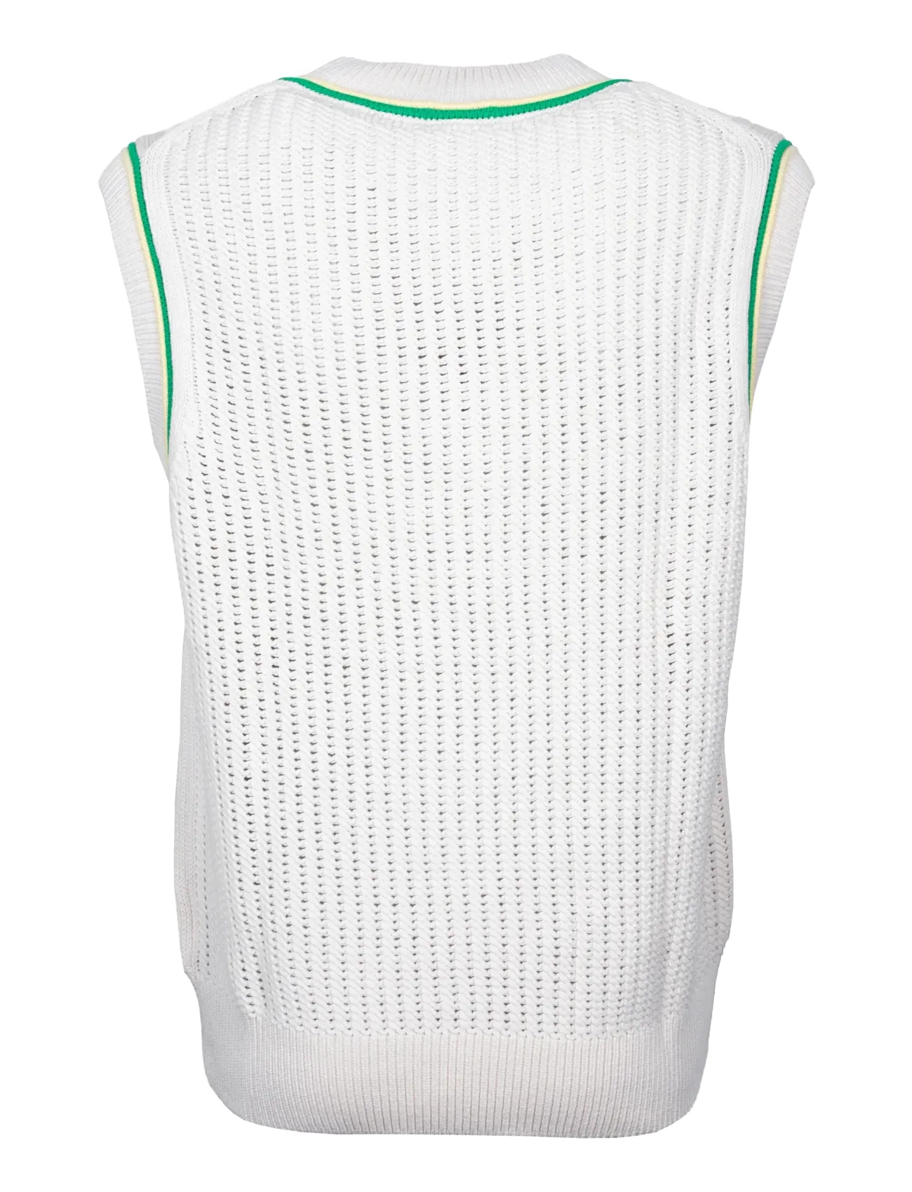 Lacoste - Crochet Effect Chunky Knit Vest - cream - 1
