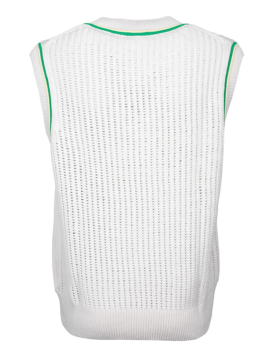 Lacoste - Crochet Effect Chunky Knit Vest - cream - 1