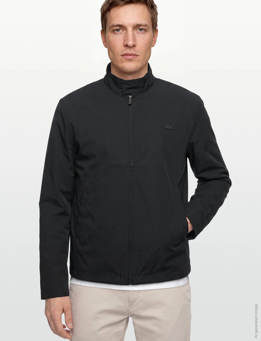 Lacoste - Water-Repellent Harrington Windbreaker Jacket - hybridjakker - black - 3