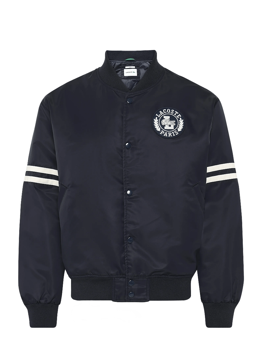 Lacoste - Embroidered Badge Water-Repellent Bomber Jacket - varsity jackor - navy - 1