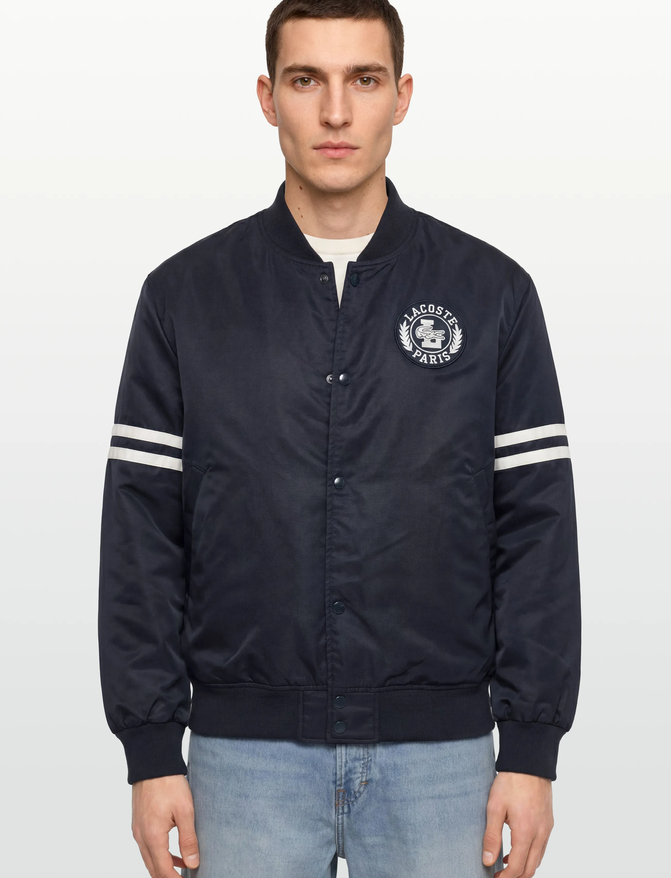 Embroidered Badge Water-Repellent Bomber Jacket 2