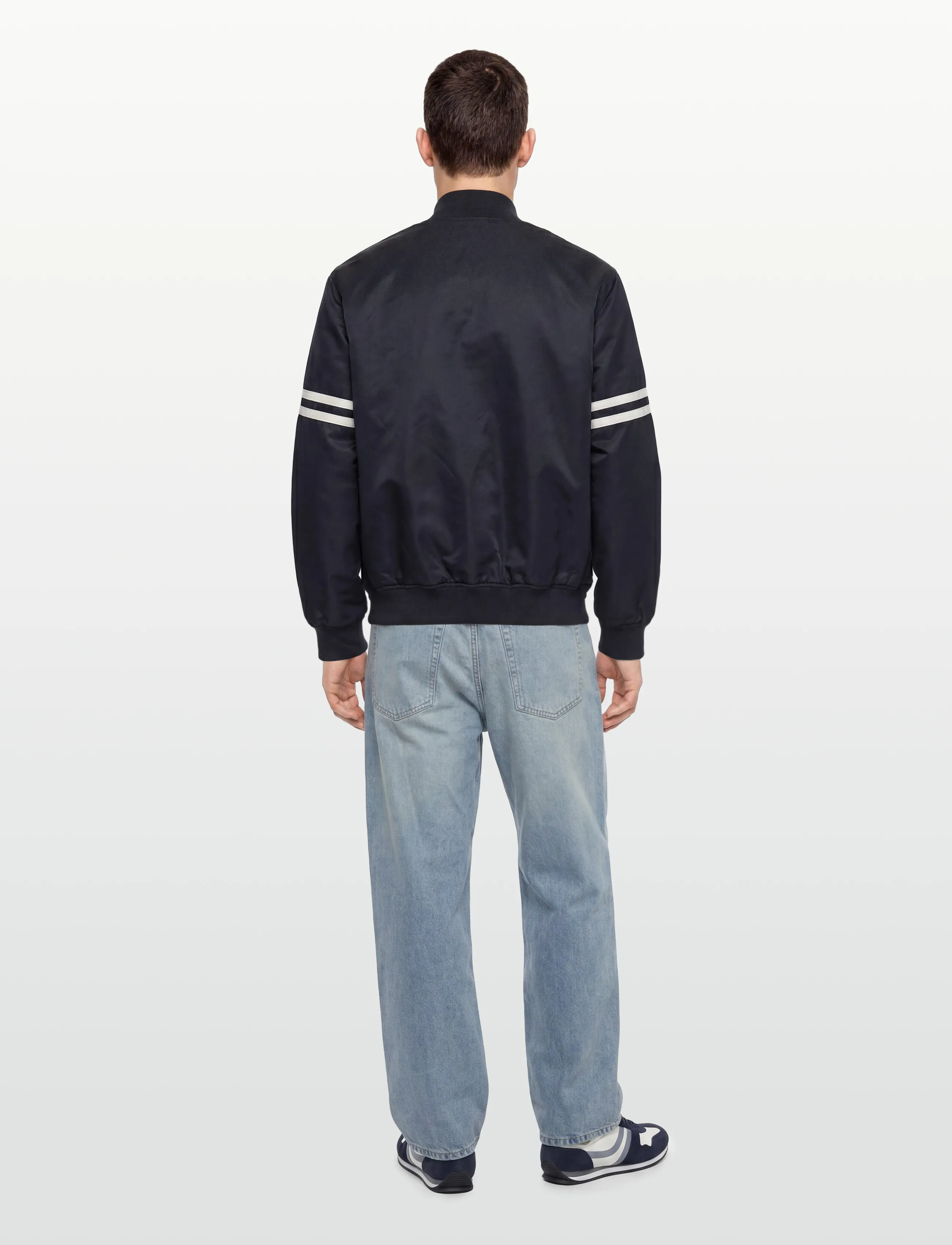 Embroidered Badge Water-Repellent Bomber Jacket 3