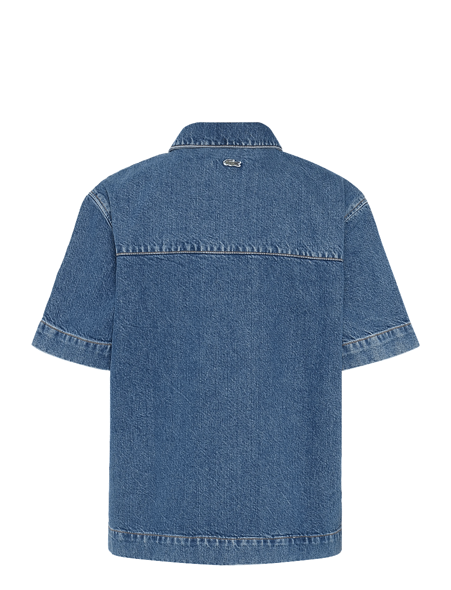 Lacoste - Oversized Denim Polo Shirt - blue - 2