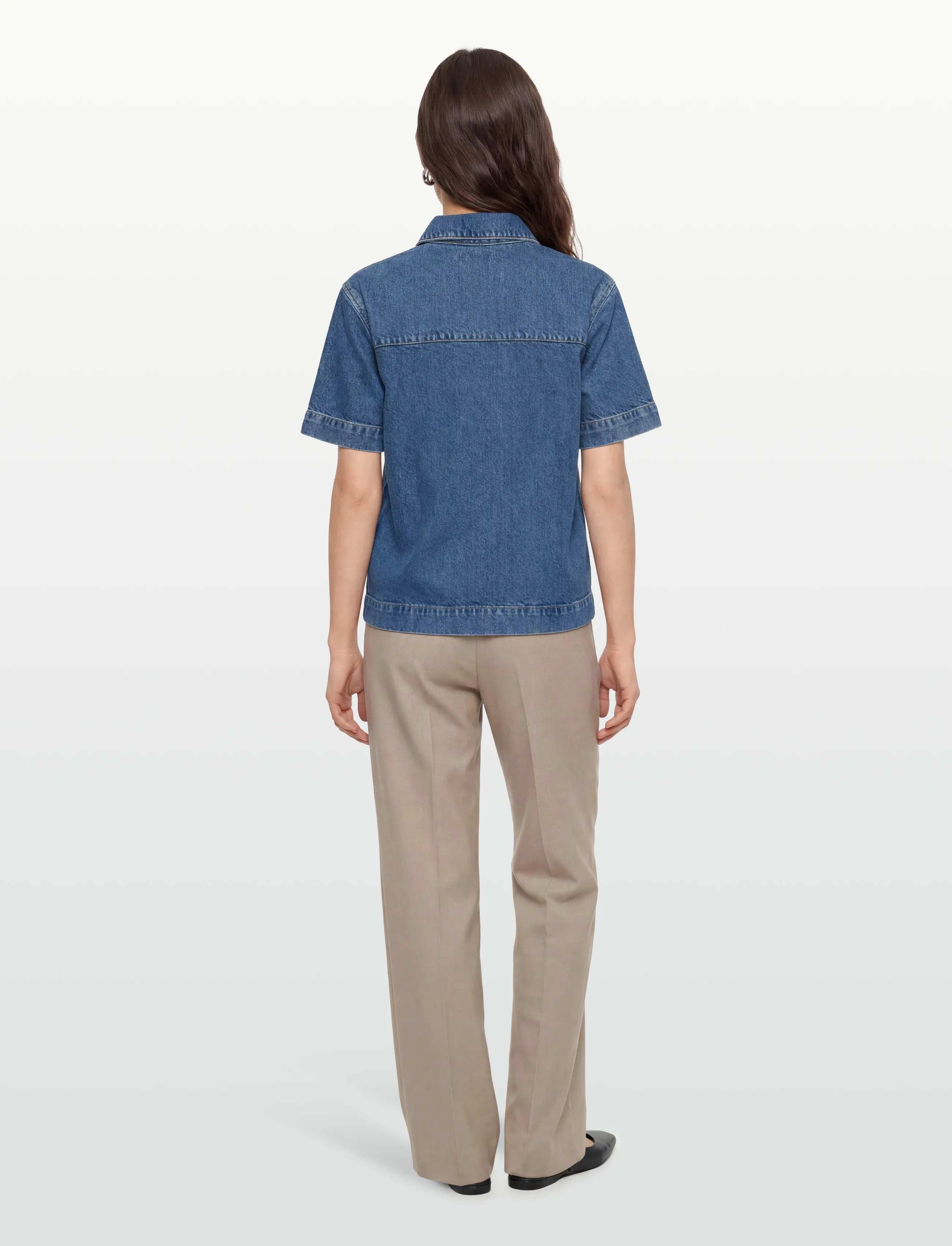 Lacoste - Oversized  Denim Polo Shirt - blue - 4
