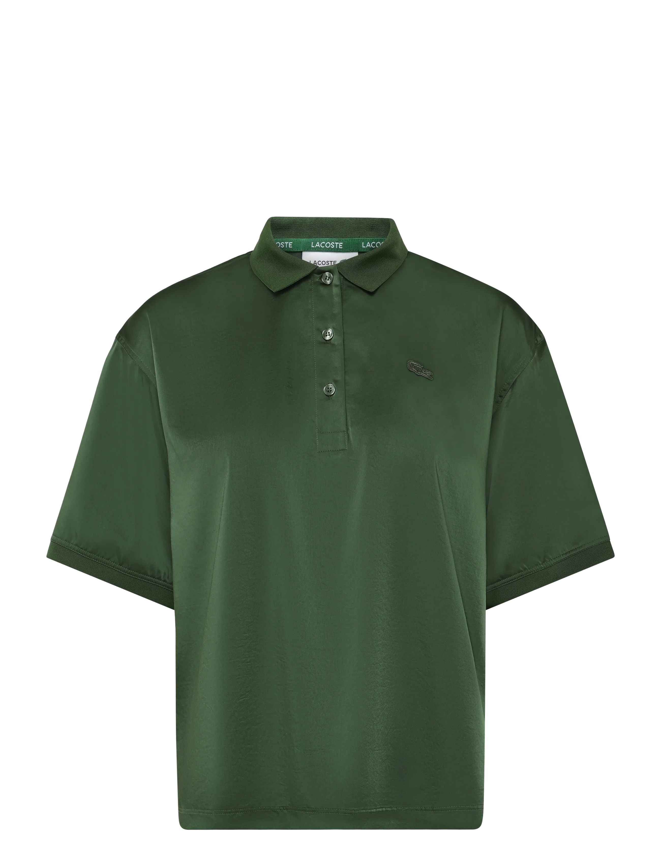 Lacoste Oversized Silky Fluid Polo Shirt - T-Shirts & Tops - GREEN / green