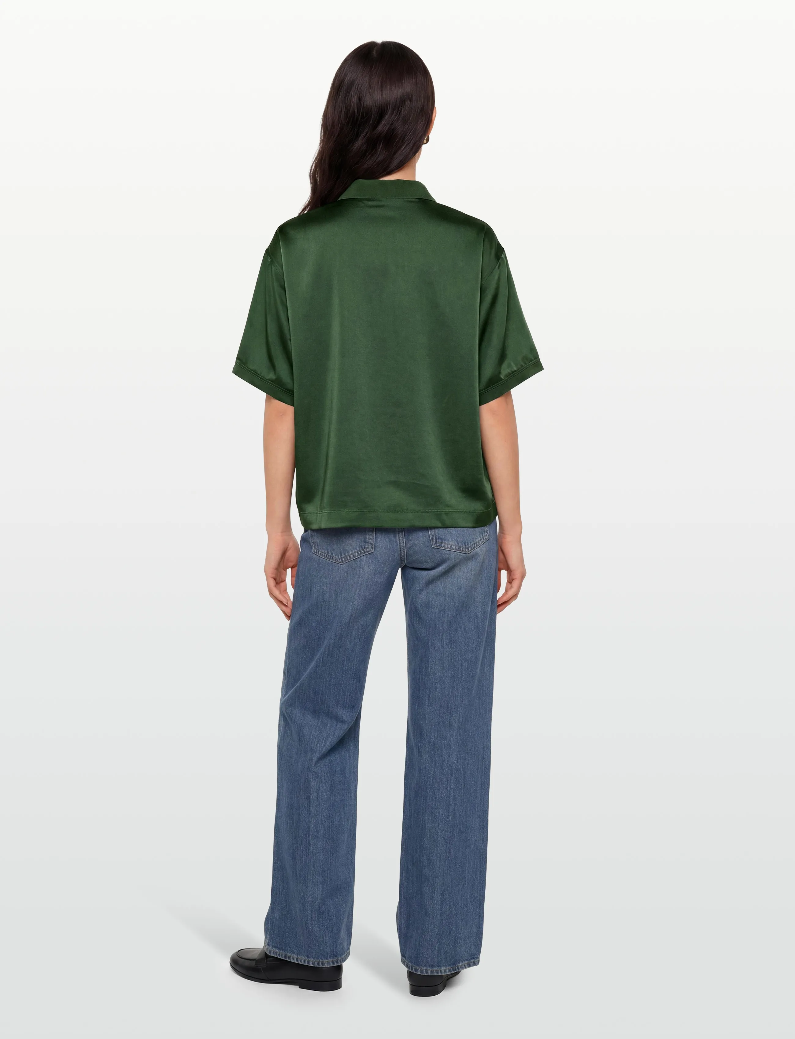 Lacoste - Oversized Silky Fluid Polo Shirt - poloer - green - 4