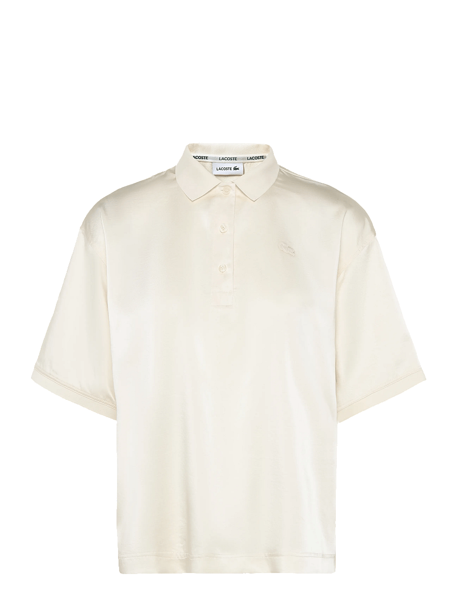 Lacoste - Oversized Silky Fluid Polo Shirt - poloshirts - white - 1