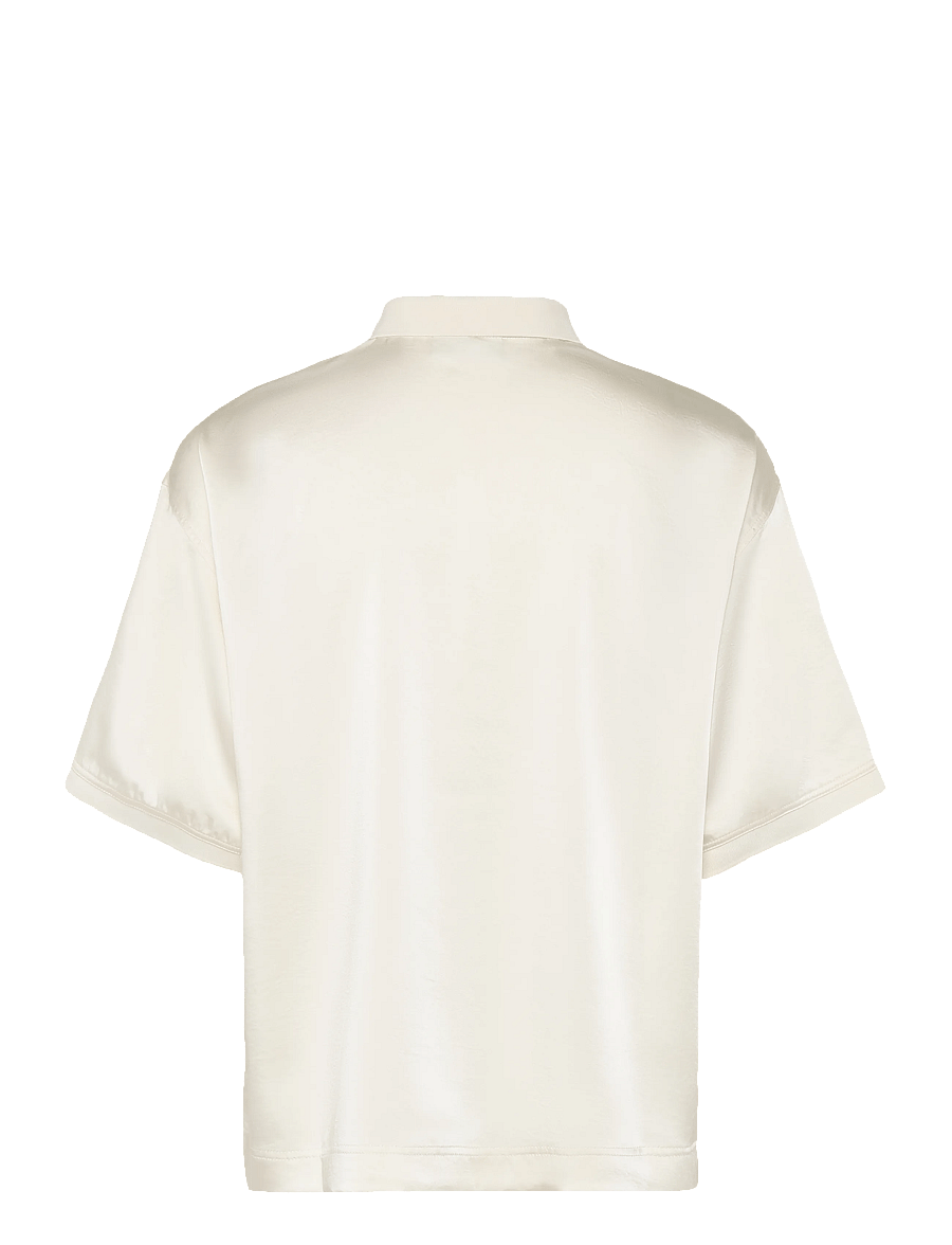 Lacoste - Oversized Silky Fluid Polo Shirt - poloshirts - white - 2