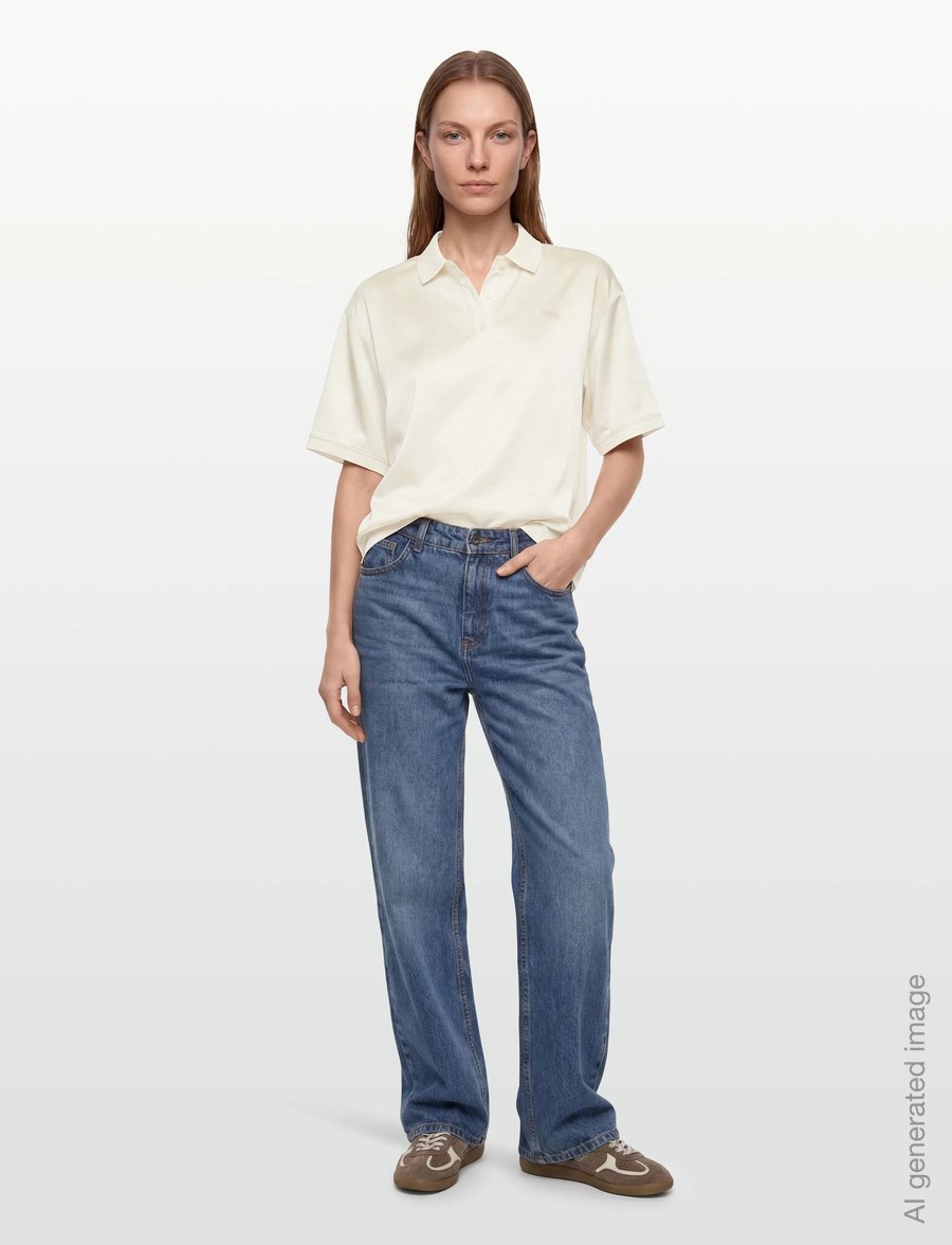 Lacoste - Oversized Silky Fluid Polo Shirt - poloshirts - white - 0