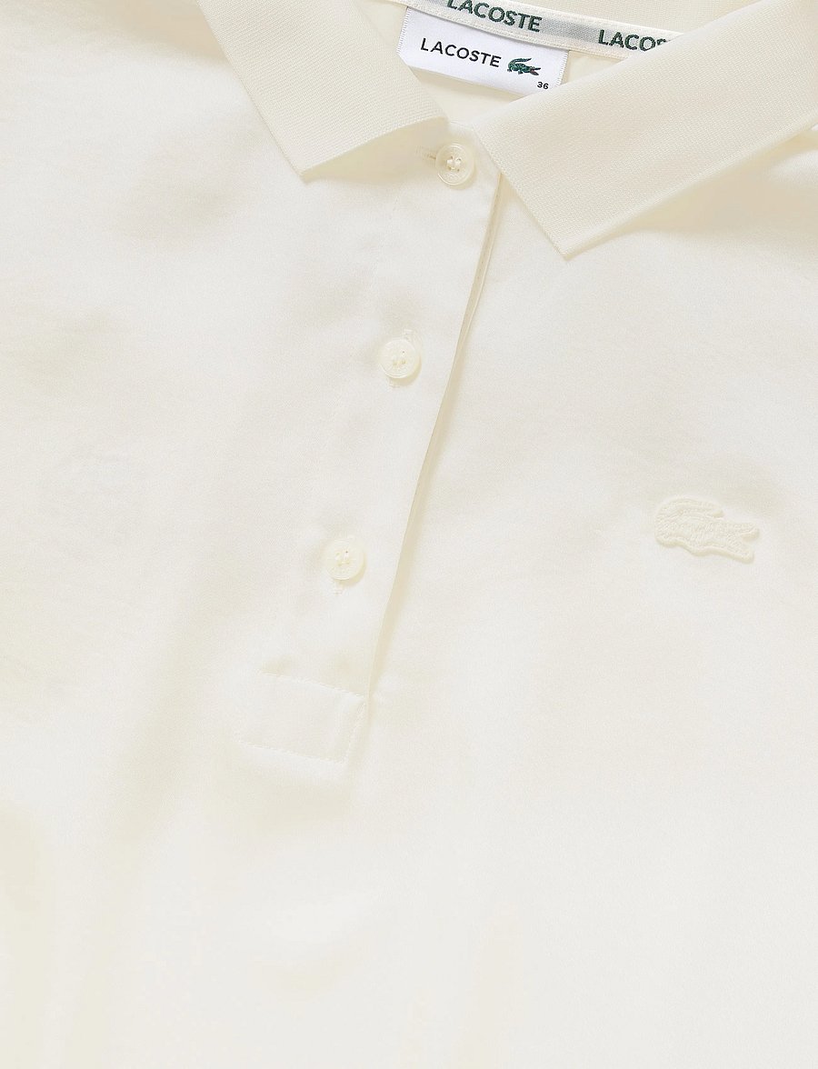 Lacoste - Oversized Silky Fluid Polo Shirt - poloshirts - white - 5