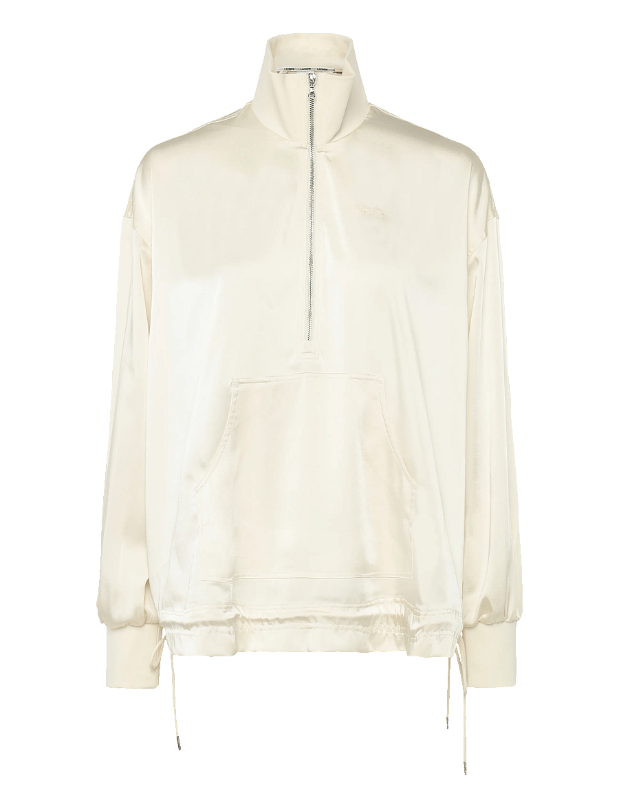 Lacoste - High Zipped Neck Oversized Popover Jacket - spring jackets - white - 0