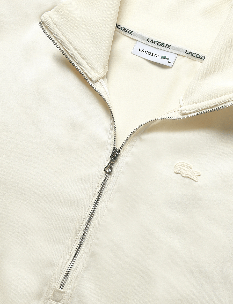 Lacoste - High Zipped Neck Oversized Popover Jacket - spring jackets - white - 2