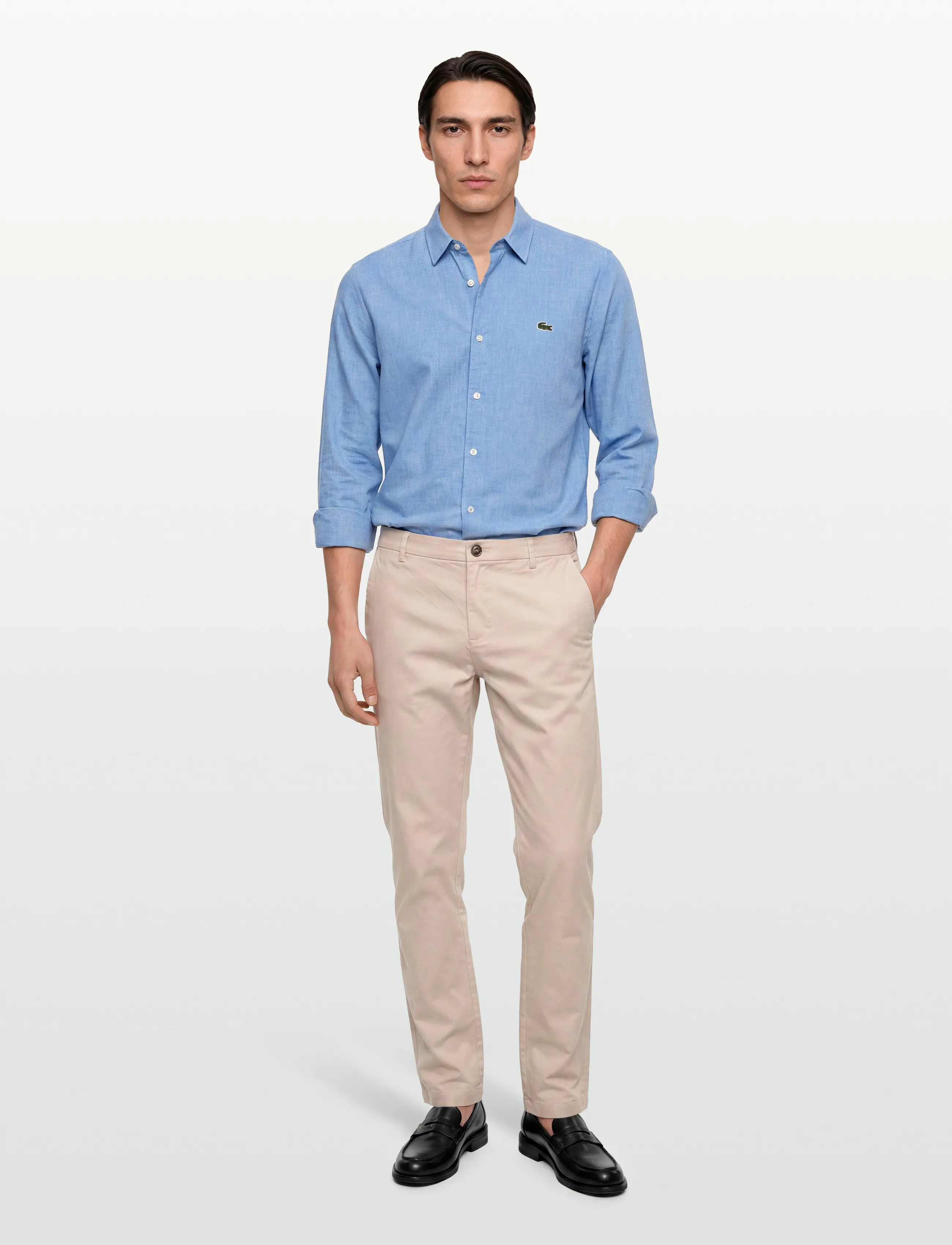 Lacoste Woven Shirts, 44, Blue, Skjorter > Afslappet Shirts, Herre