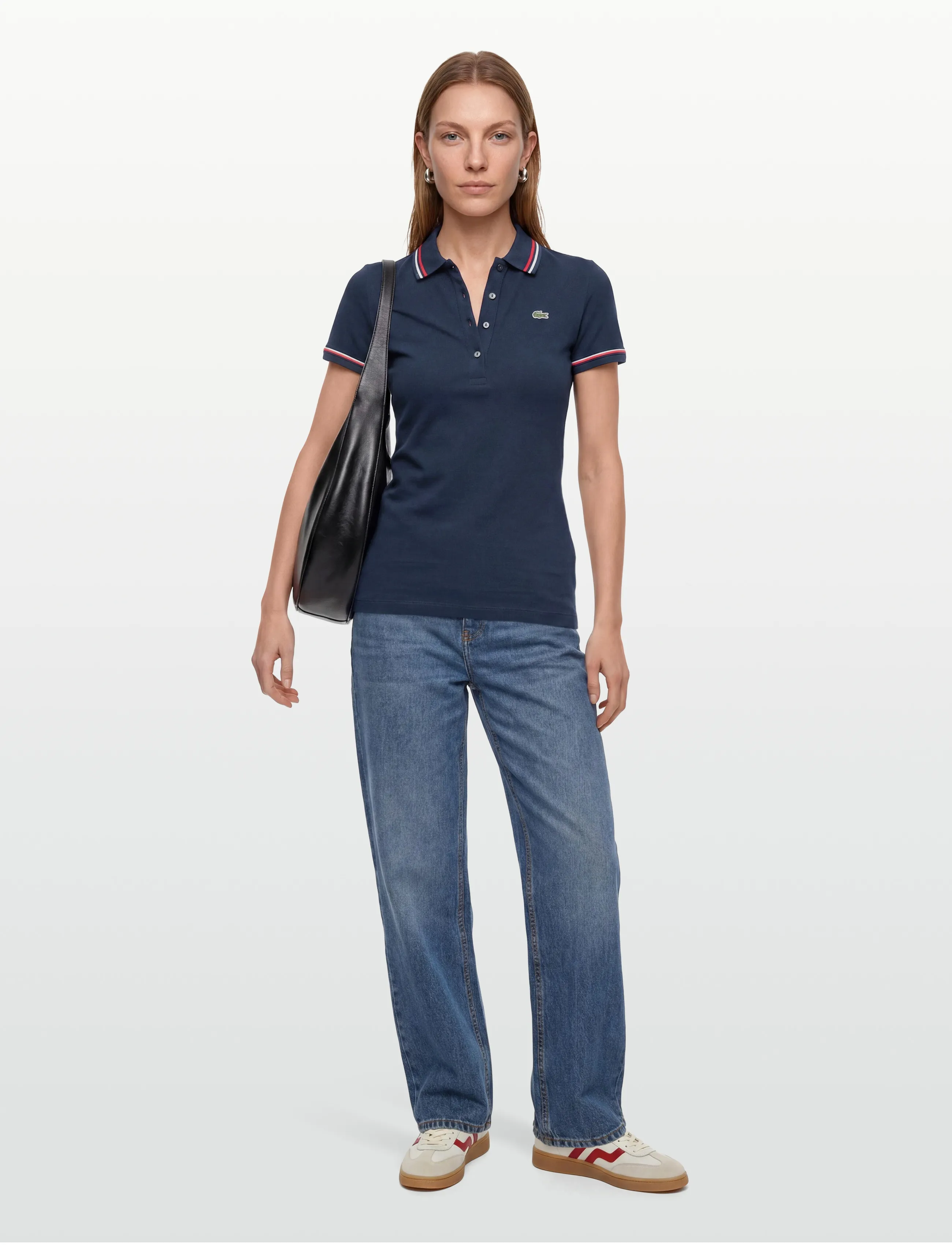 Lacoste L.12.D Slim Fit Jersey Polo, 34, T-shirts & Oberteile, Marineblau - Polos, Frauen