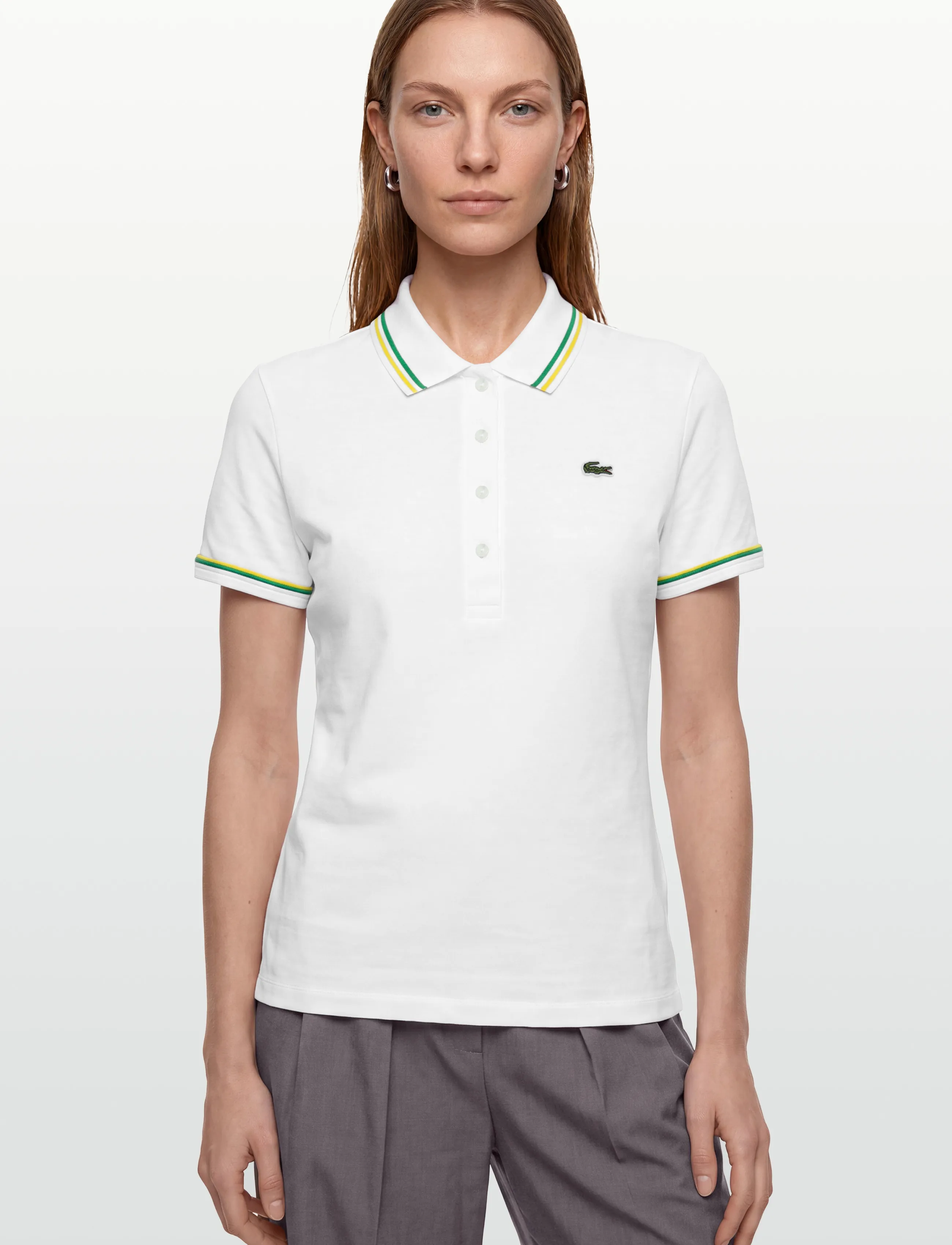 Lacoste - L.12.D Slim Fit Jersey Polo - polo shirts - white - 3