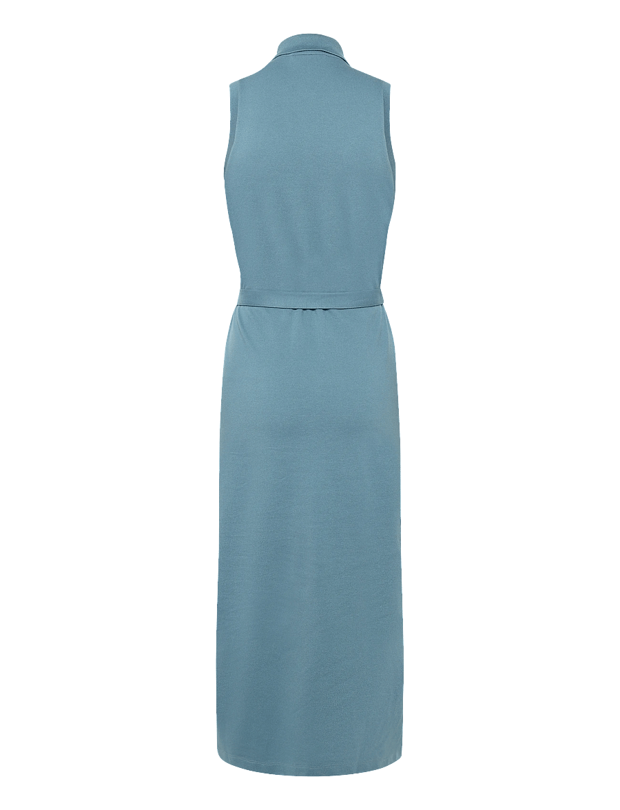 Lacoste - Long Stretch Pique Polo Dress - hemdkleider - blue - 2