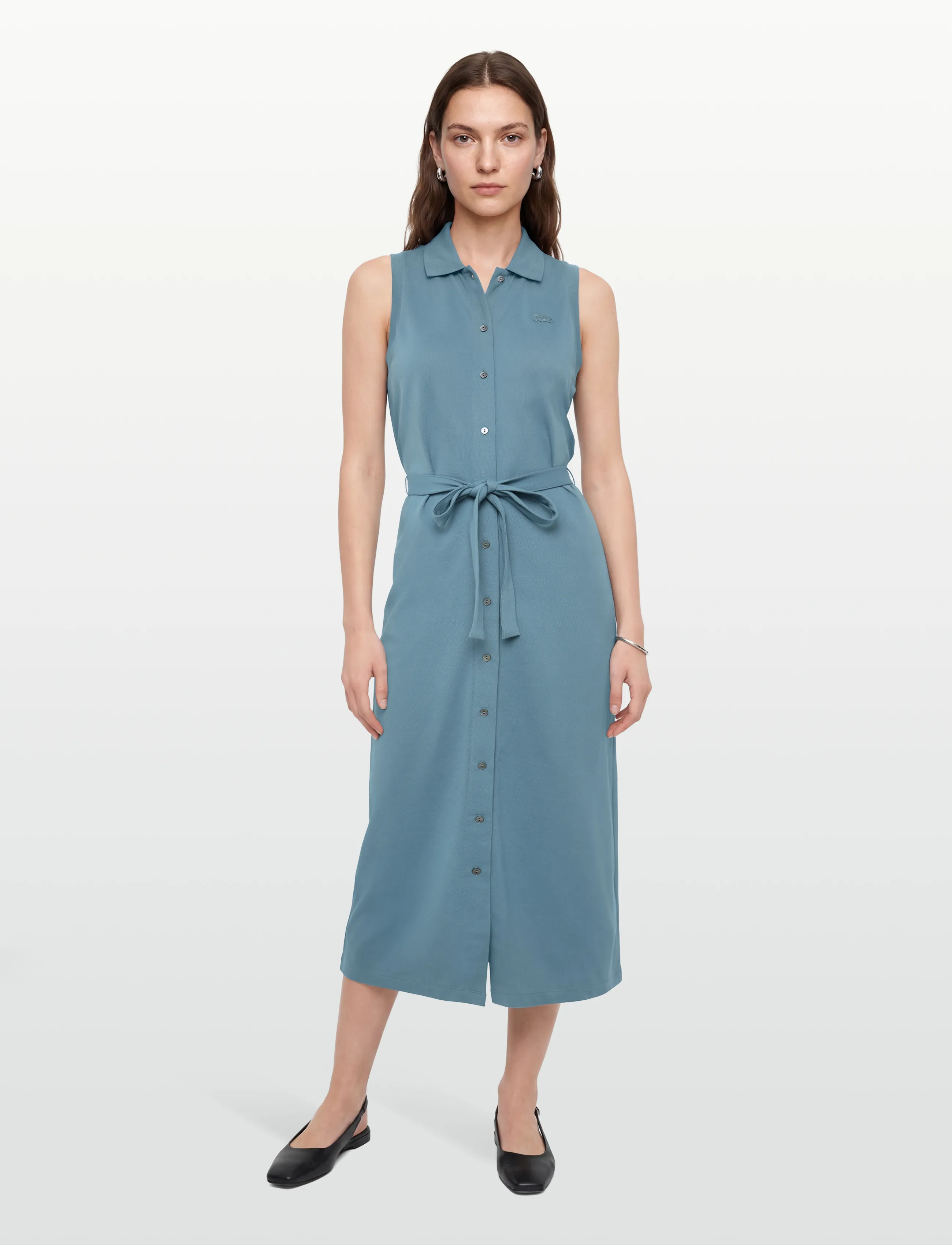 Lacoste Long Stretch Pique Polo Dress - Hemdkleider - BLUE / blue