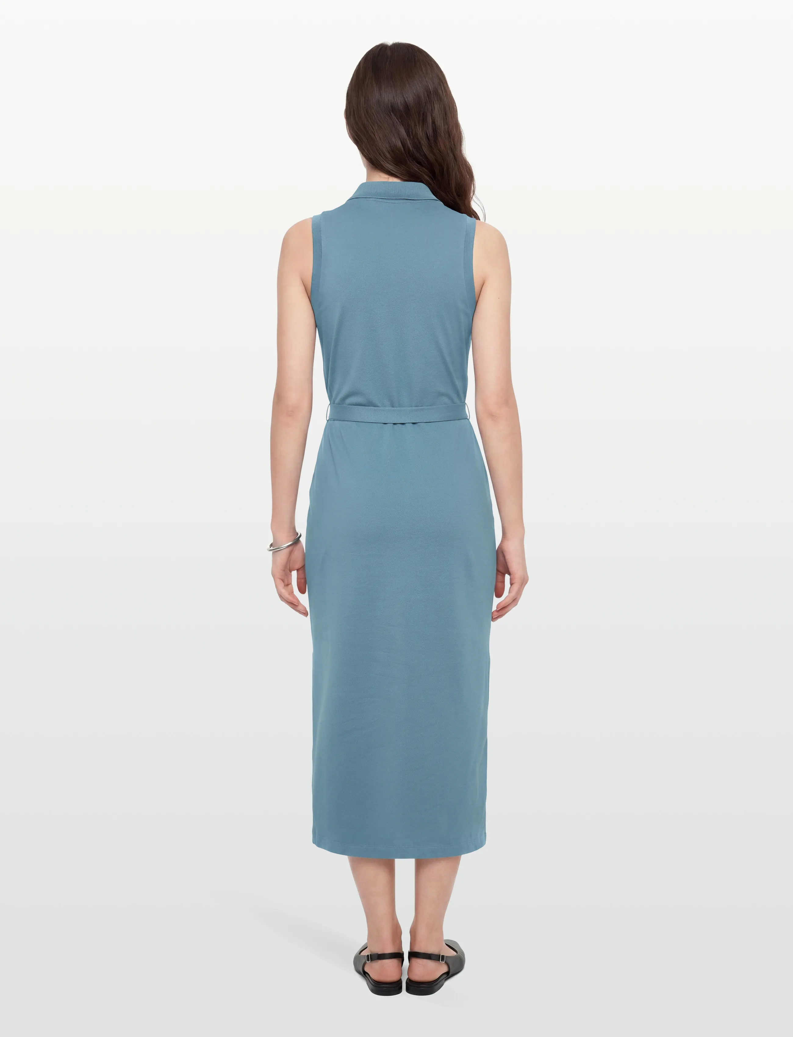 Lacoste - Long Stretch Pique Polo Dress - hemdkleider - blue - 4