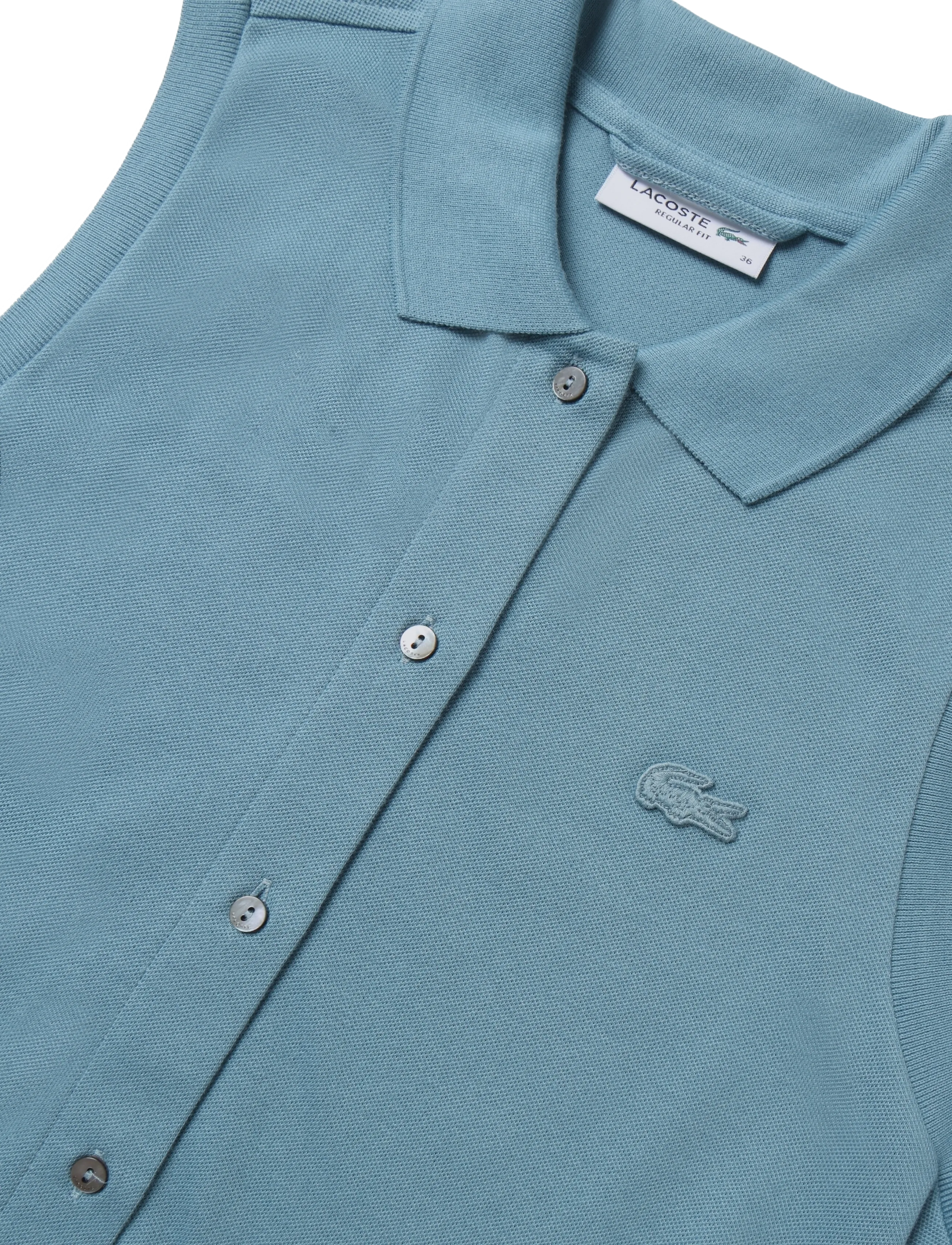 Lacoste - Long Stretch Pique Polo Dress - hemdkleider - blue - 5