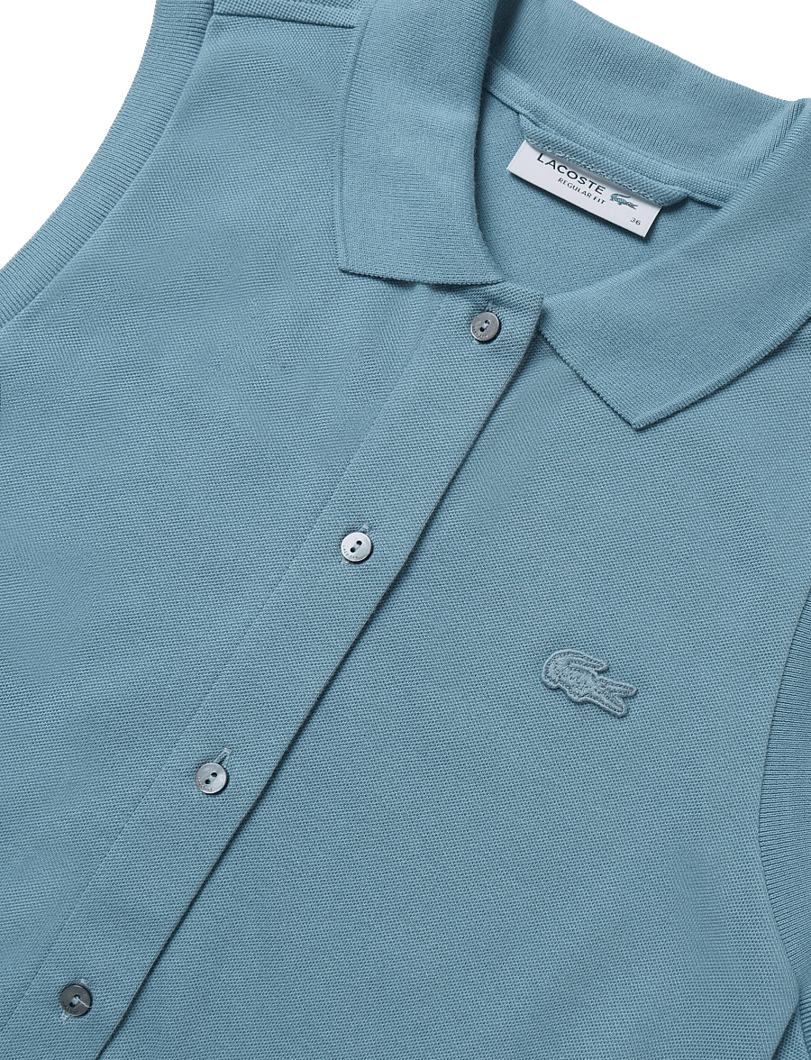 Lacoste - Long Stretch Pique Polo Dress - hemdkleider - blue - 5