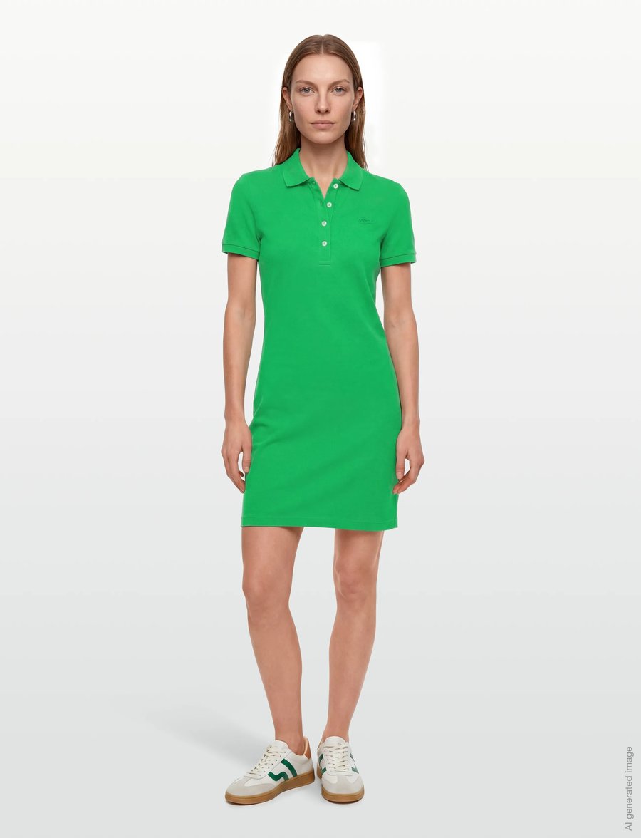 Lacoste - Slim Fit Stretch Mini Piqué Polo Dress - sommerkleider - green - 0