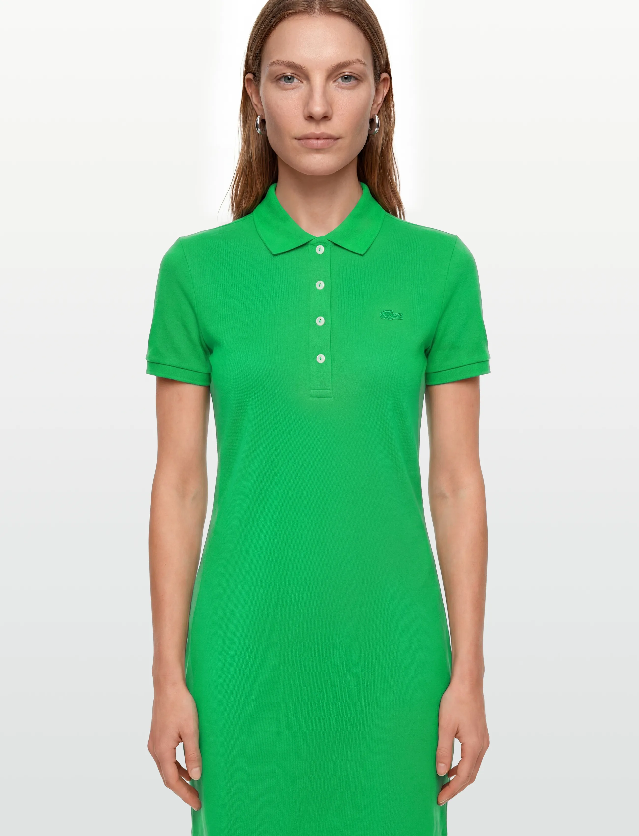 Lacoste - Slim Fit Stretch Mini Piqué Polo Dress - sommerkleider - green - 3