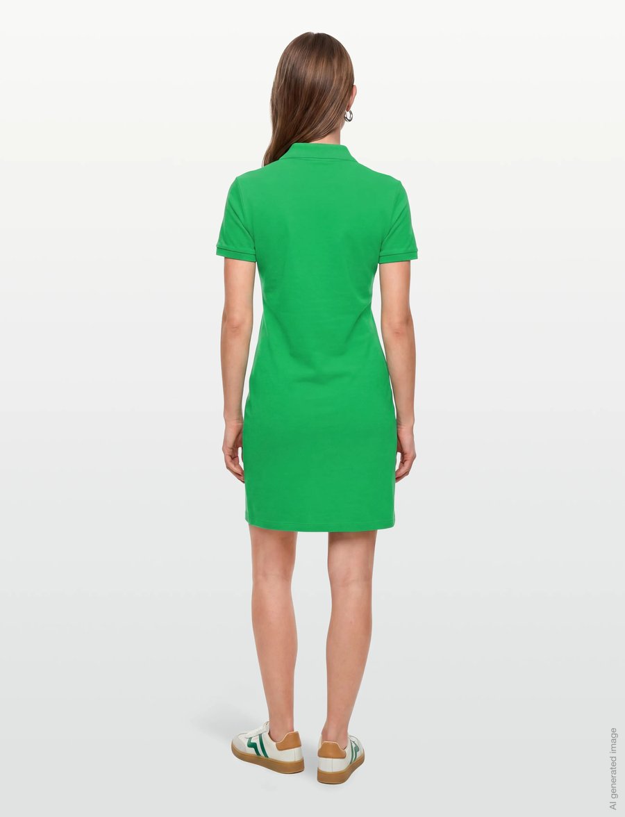 Lacoste - Slim Fit Stretch Mini Piqué Polo Dress - sommerkleider - green - 4