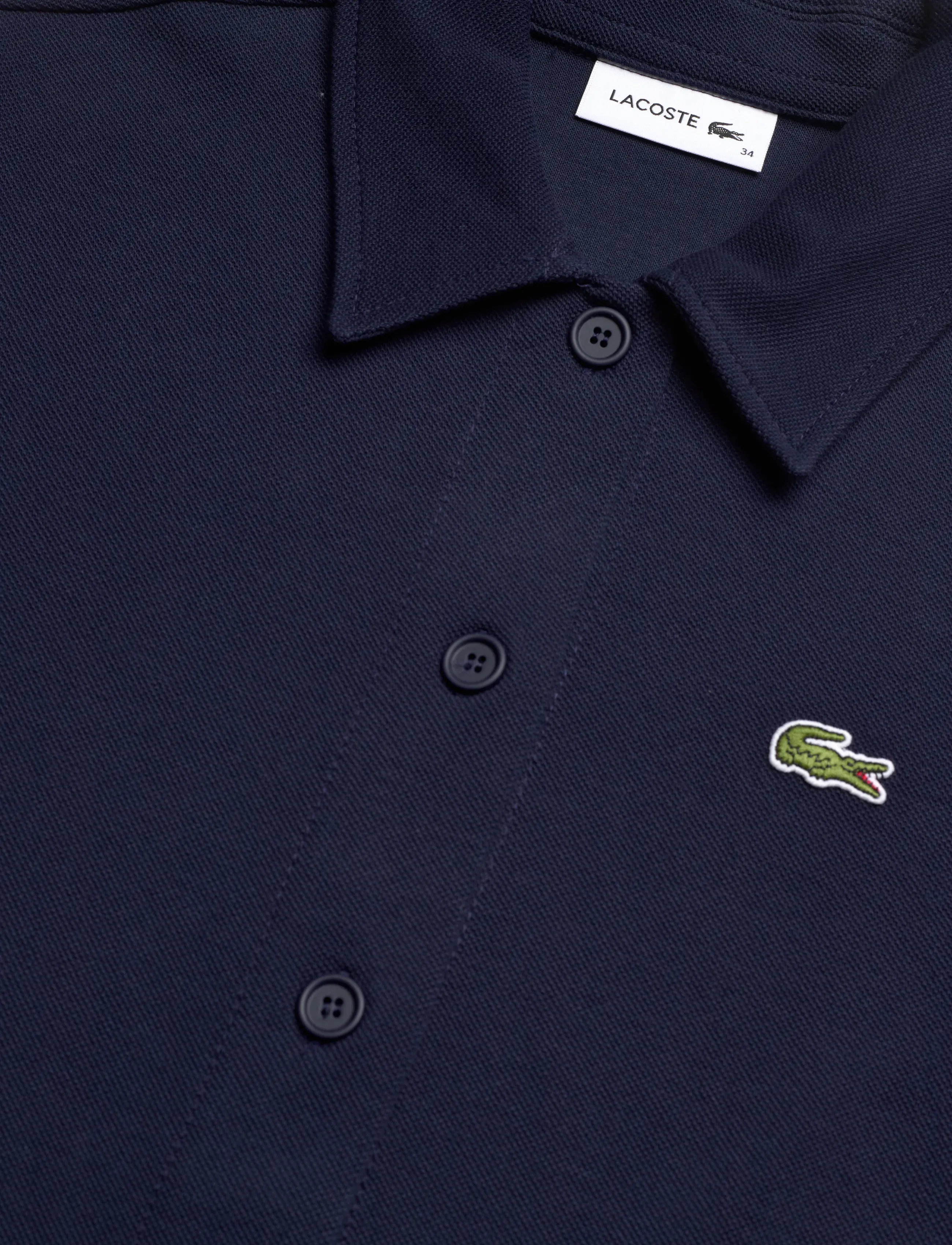 Lacoste - Heavy Piqué Buttoned Polo Dress - särkkleidid - navy blue - 2