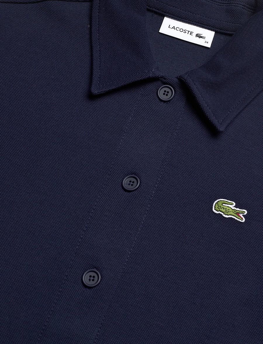 Lacoste - Heavy Piqué Buttoned Polo Dress - särkkleidid - navy blue - 2