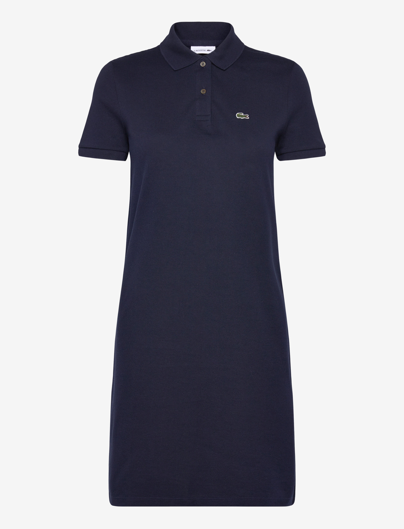 Lacoste - Pique Knit Polo Dress - shirt dresses - navy blue - 0