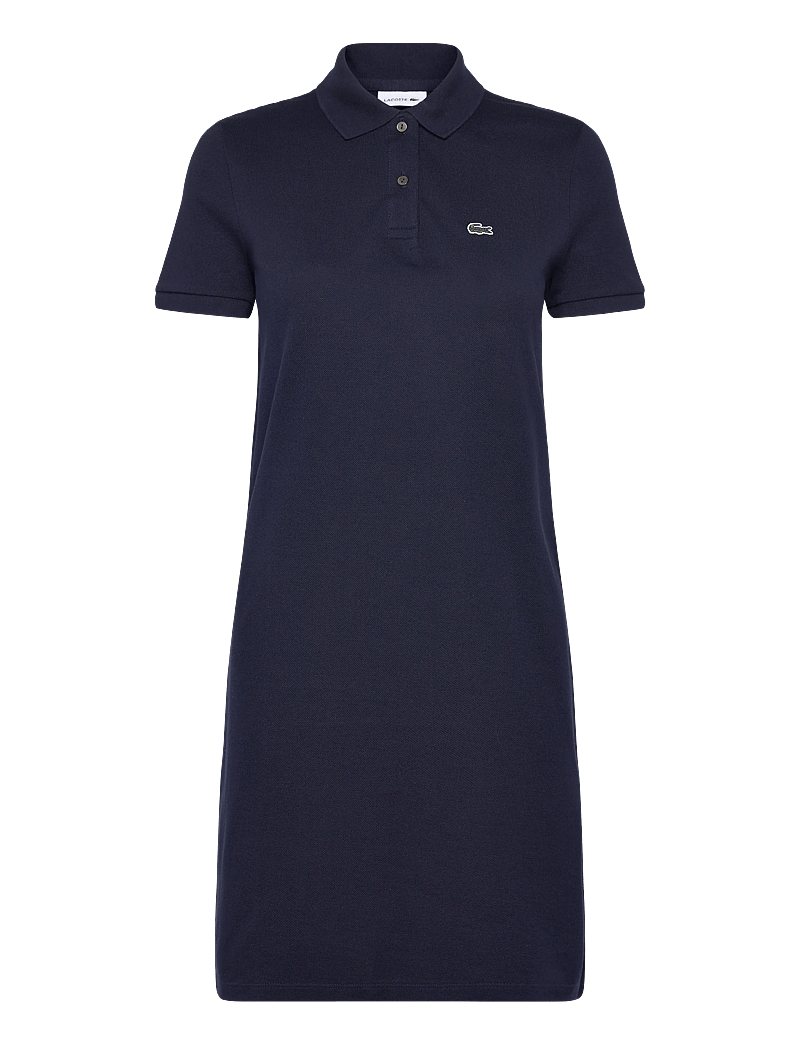 Lacoste - Pique Knit Polo Dress - shirt dresses - navy blue - 0