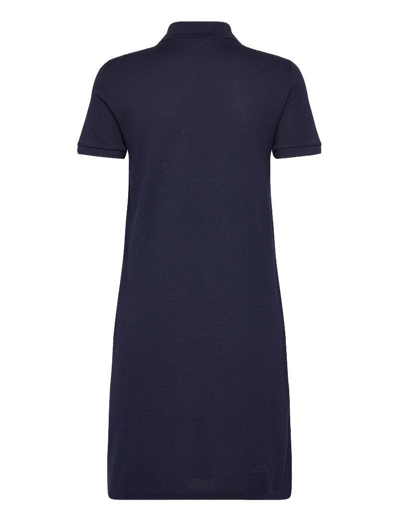 Lacoste - Pique Knit Polo Dress - shirt dresses - navy blue - 1