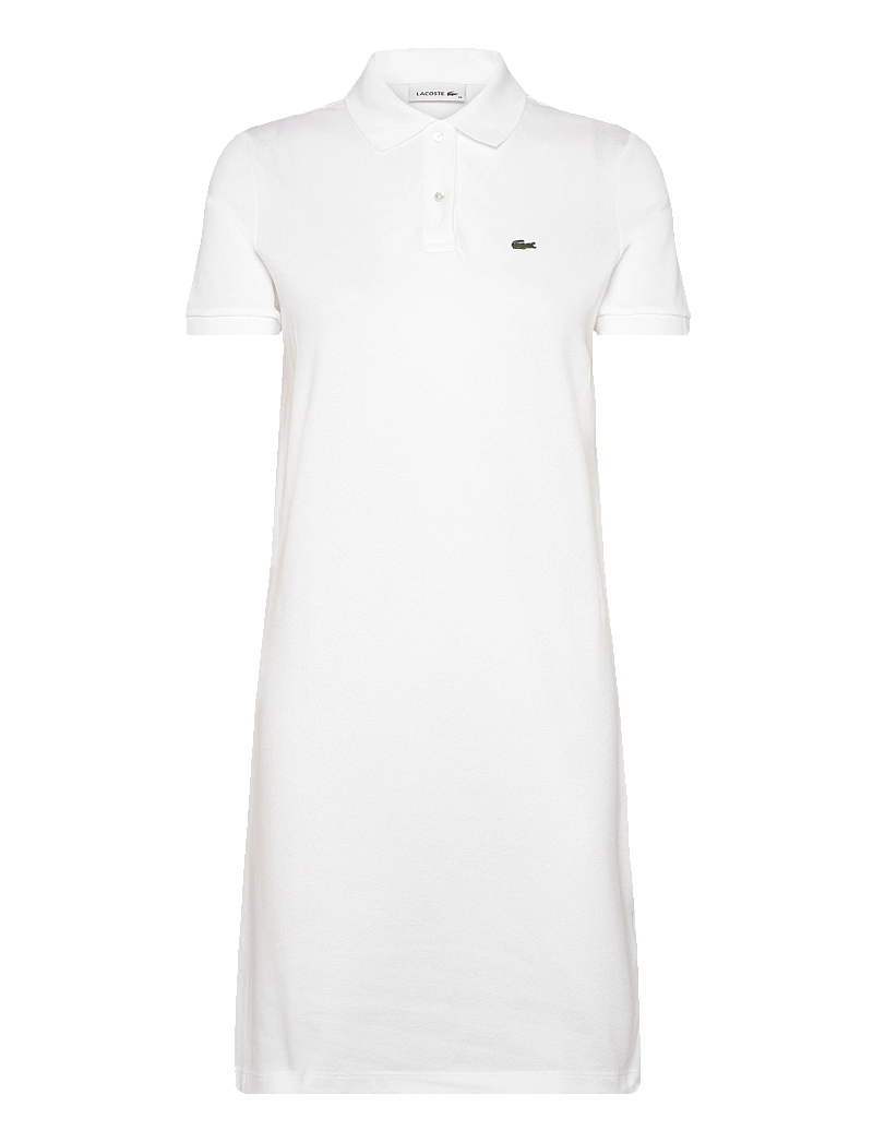Lacoste - Pique Knit Polo Dress - hemdkleider - white - 0