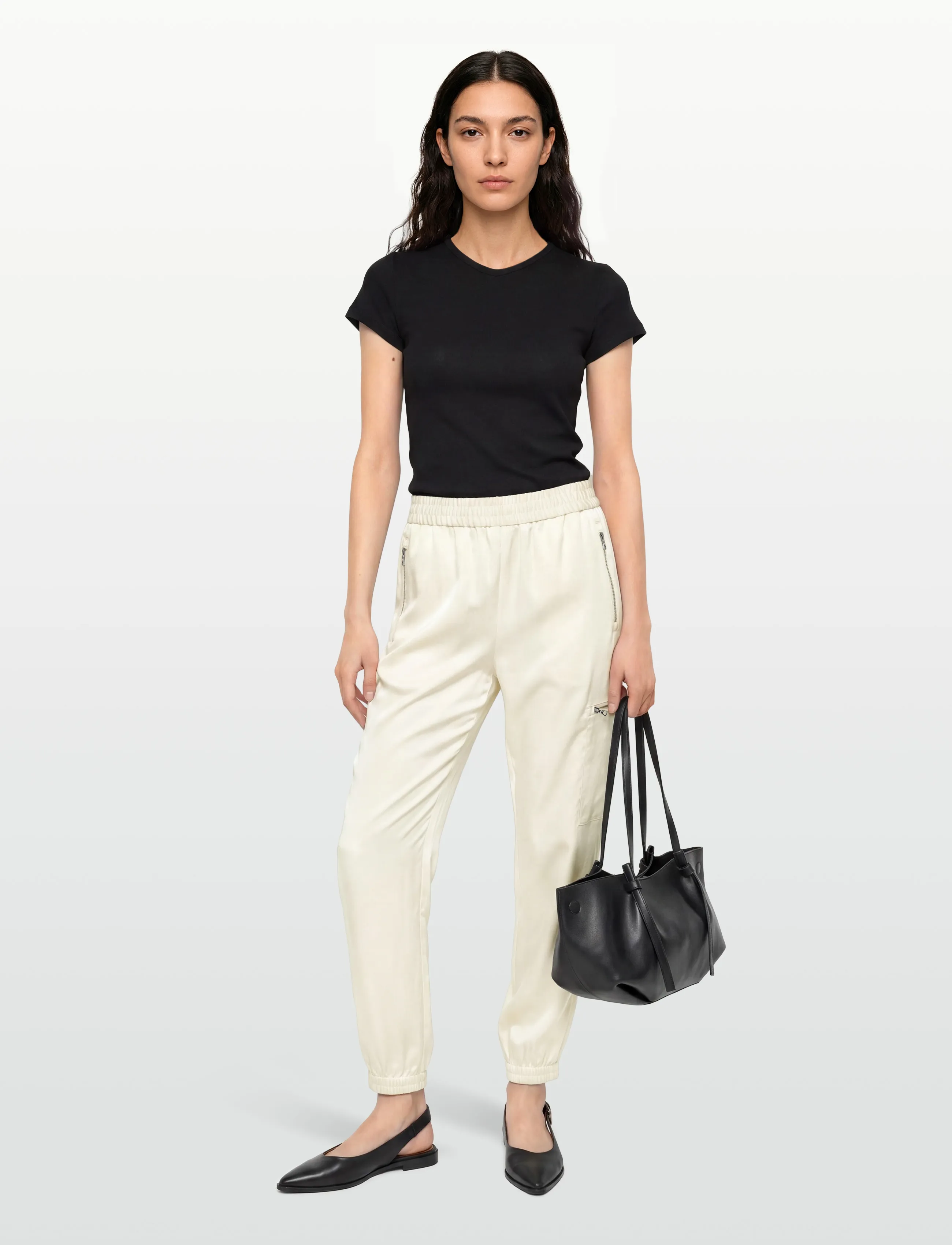 Lacoste Fluid Zipped Pocket Pants, 40, White, Underdele > Joggingbukser, Dame