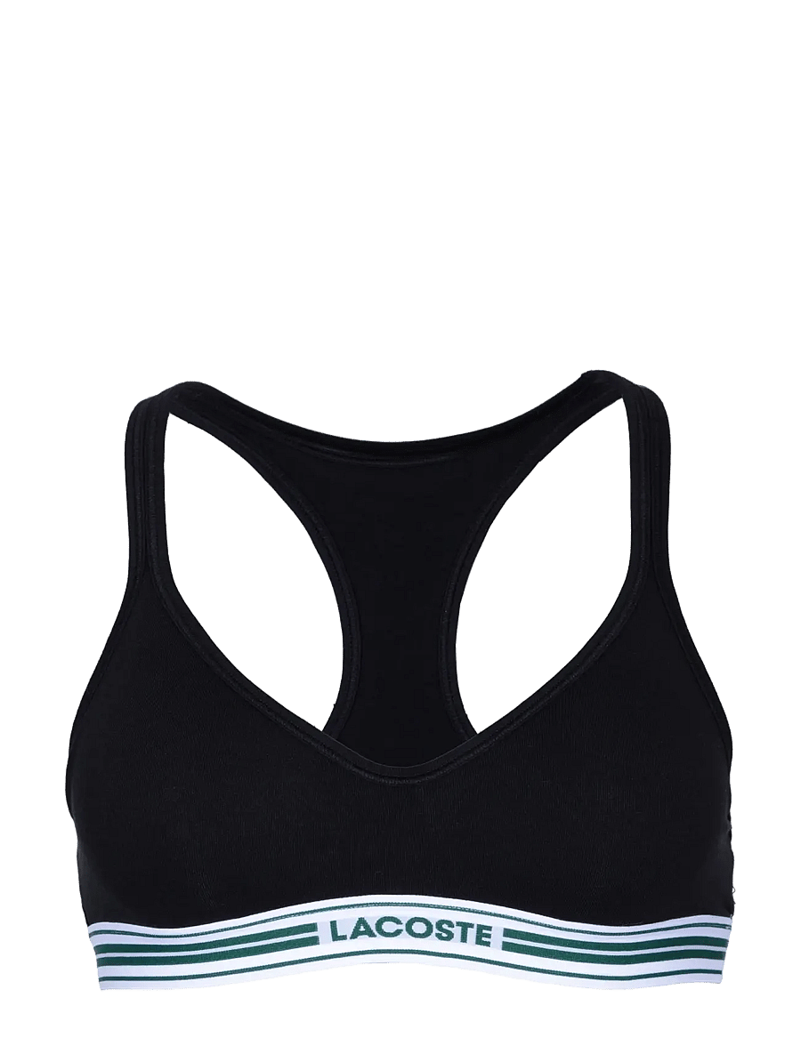 Lacoste - Padded Stretch Jersey Logo Bralette - bralette - black - 0