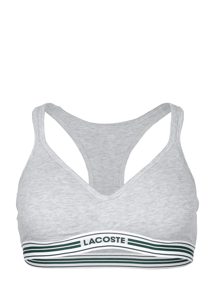 Lacoste - Padded Stretch Jersey Logo Bralette - grey - 0