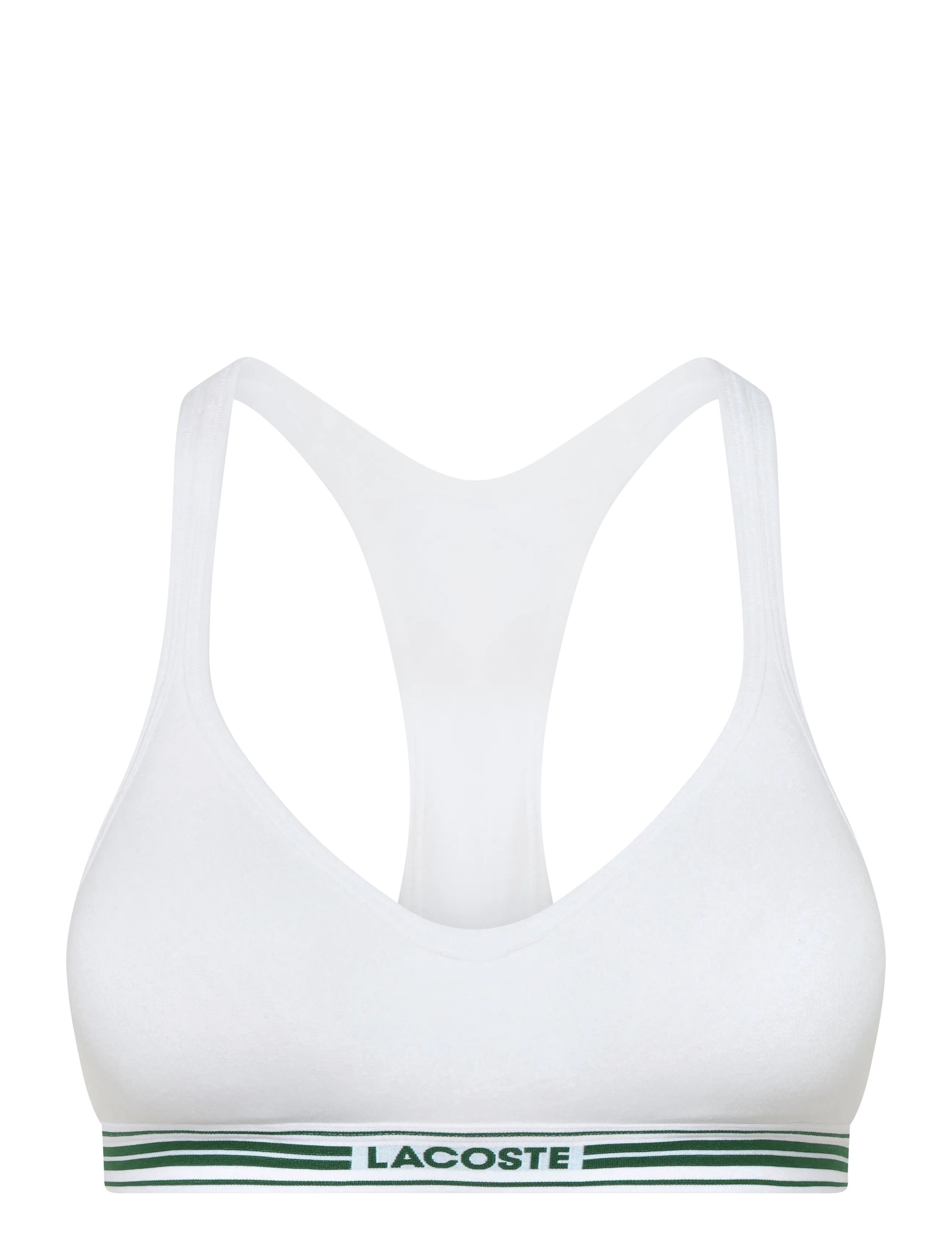 Lacoste Padded Stretch Jersey Logo Bralette - Rinnahoidja - WHITE / white